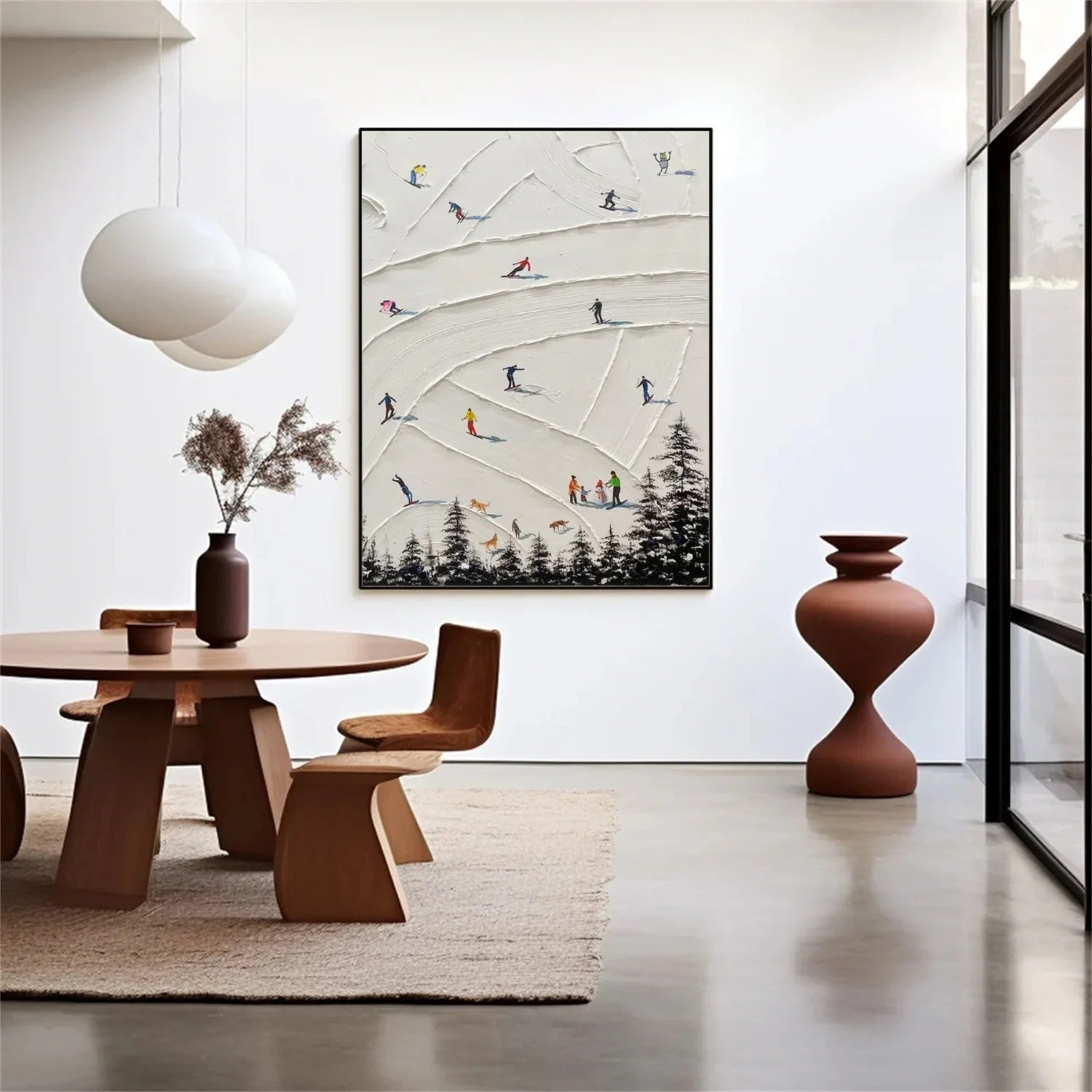 Skiing Sport Textured_Wall Art #AS054