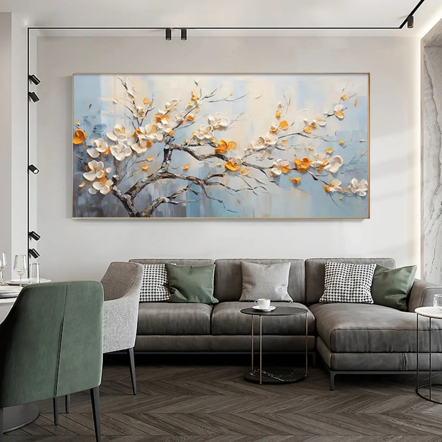 Flower & Tree Abstract Textured Wall Art #FT061