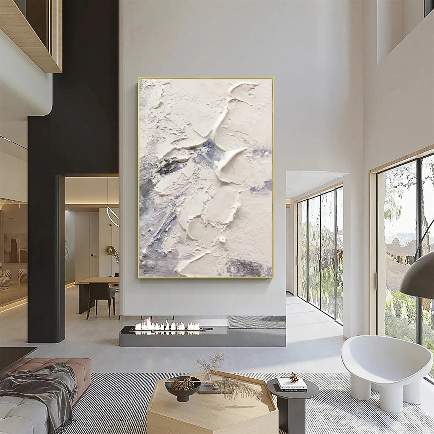 White Minimalistic Textured Art #MD241