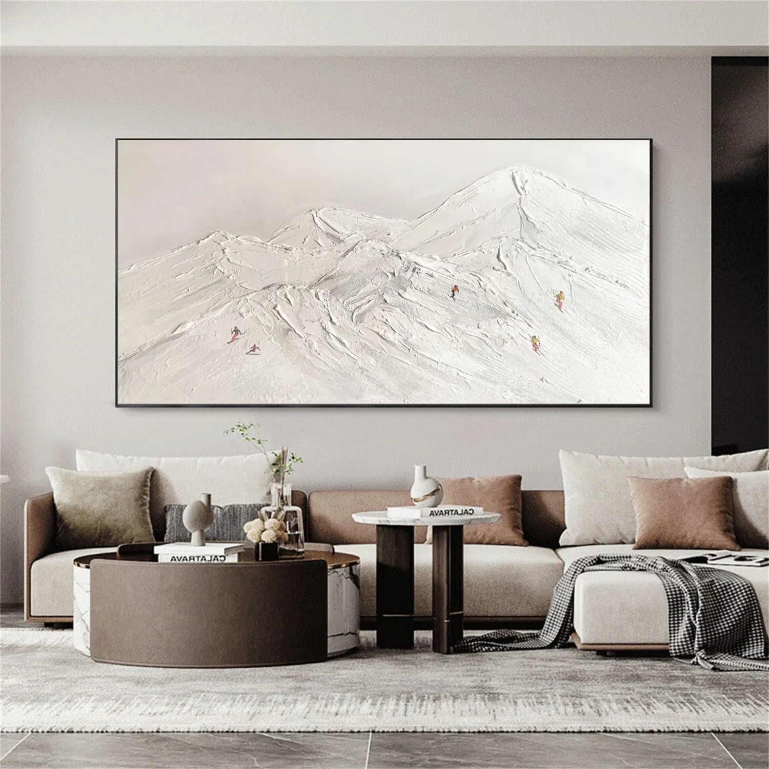 Skiing Sport_Textured Wall Art #AS046