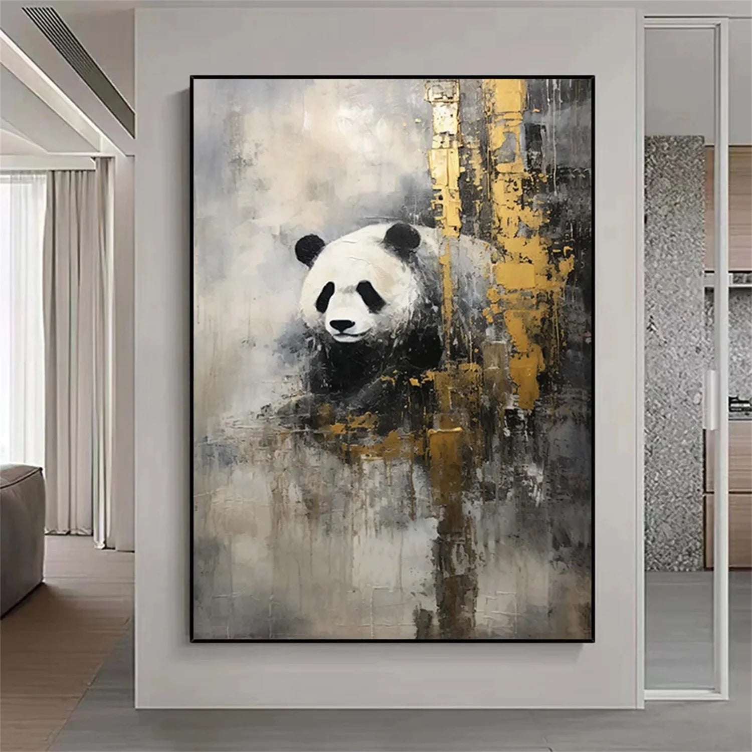 Black and White Abstract Animal Wall Art #AM065