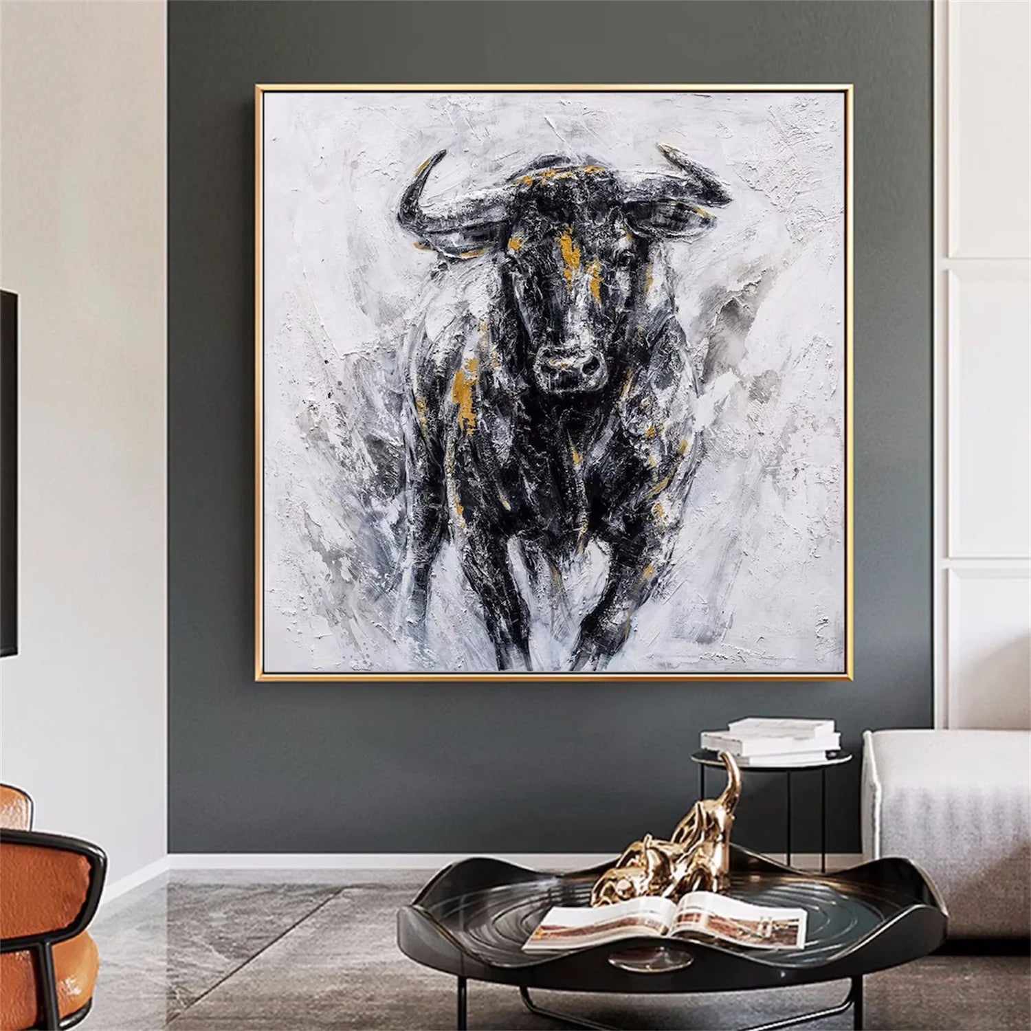 Black and White Abstract Animal Wall Art #AM053