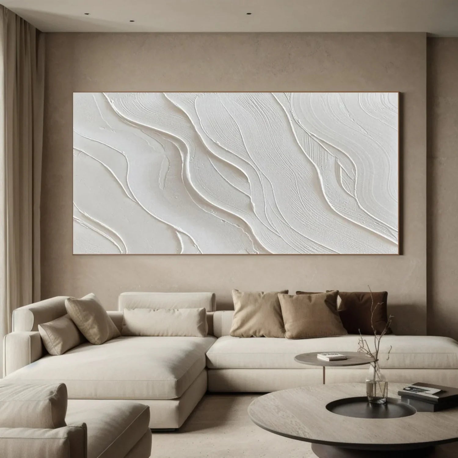 White Minimalistic Textured Art #MD225
