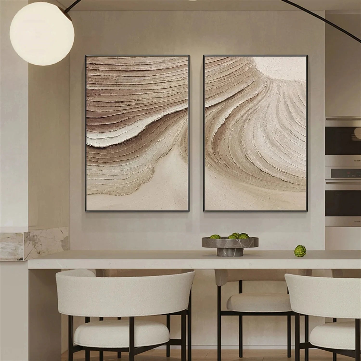 Minimalist Brown & Beige Art Set of 2 #MB020