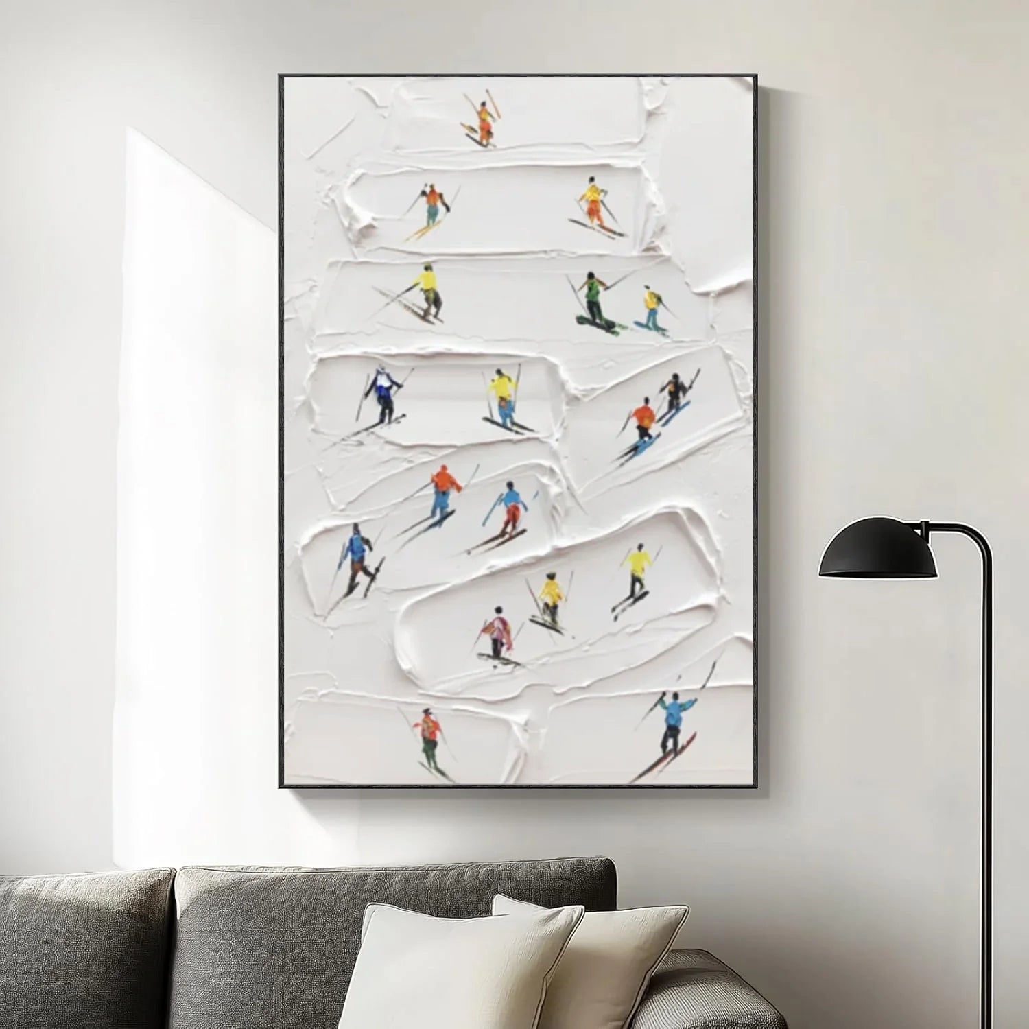 Skiing Sport Textured_Wall Art #AS055