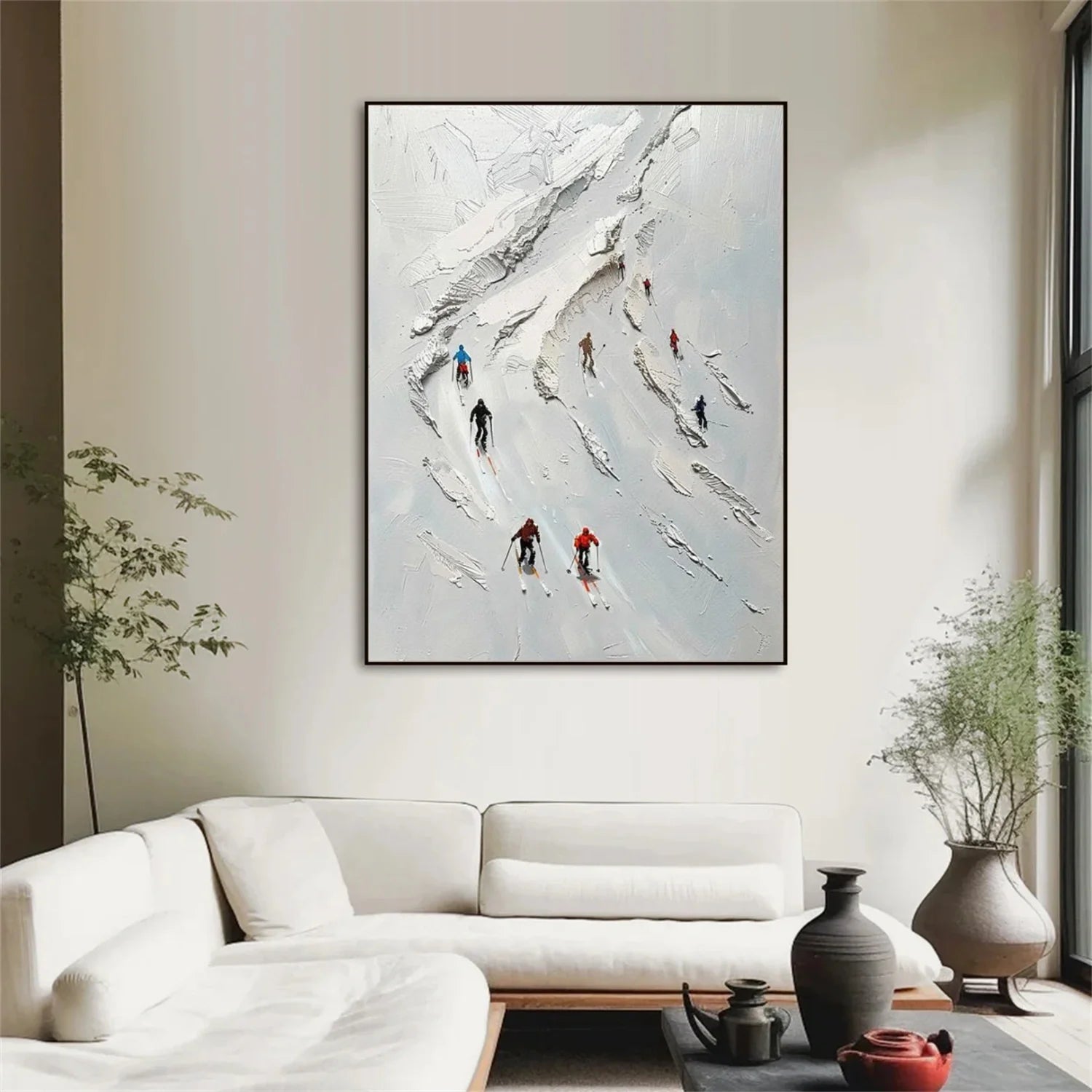 Skiing Sport Textured_Wall Art #AS056