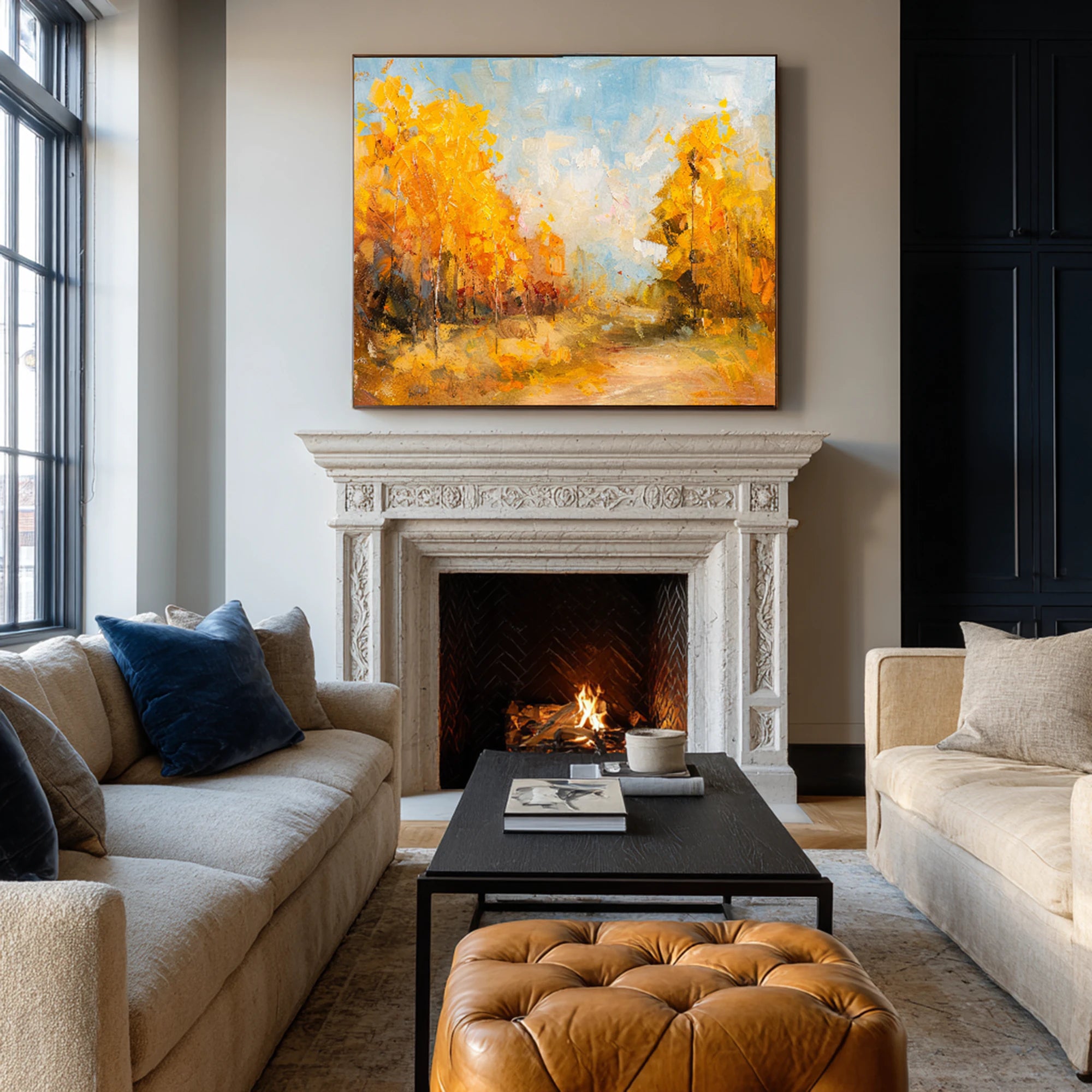 Autumn Forest Path Abstract Oil Painting #FT574