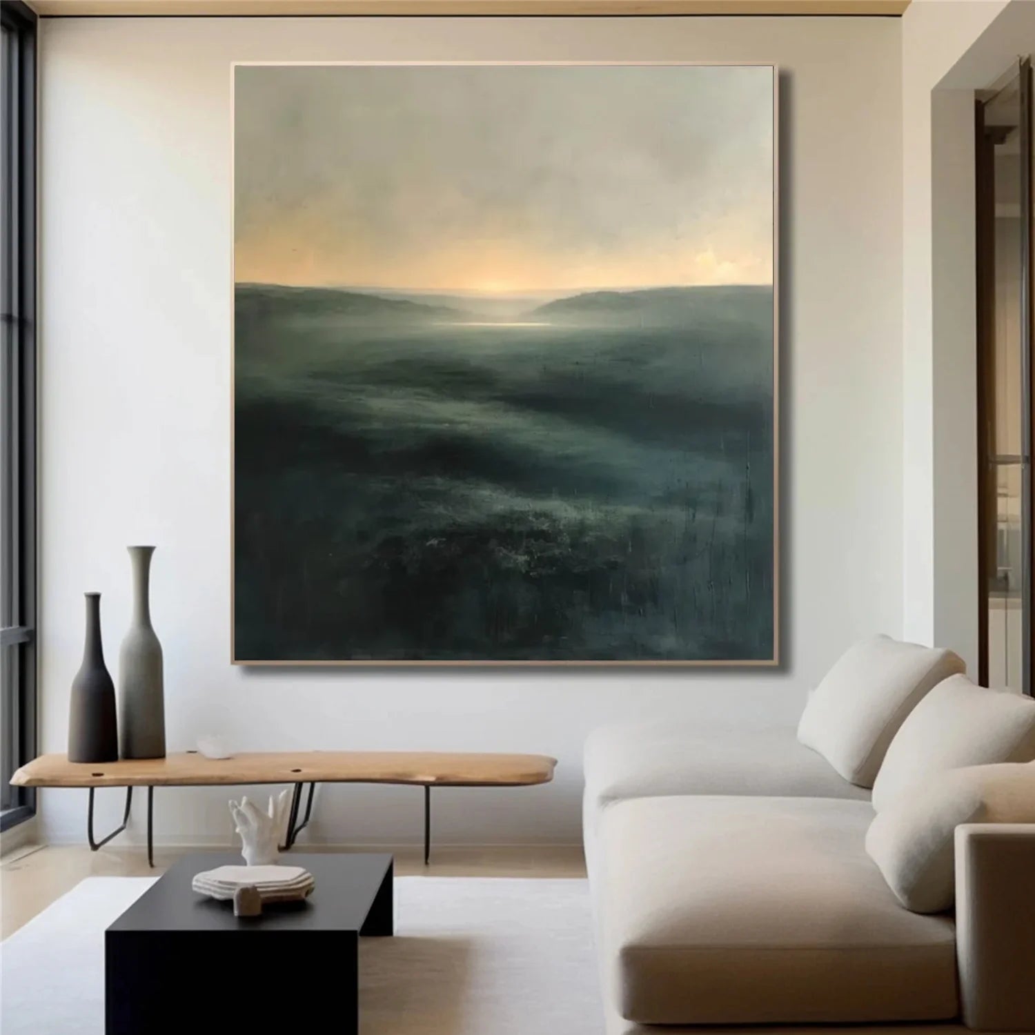 Green Minimalist Canvas Art #GT046