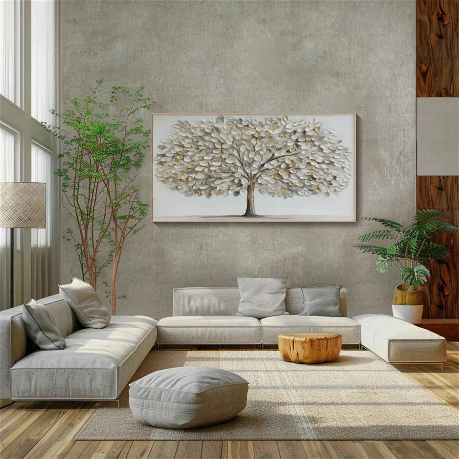 Flower & Tree Abstract_Textured Wall Art #FT148