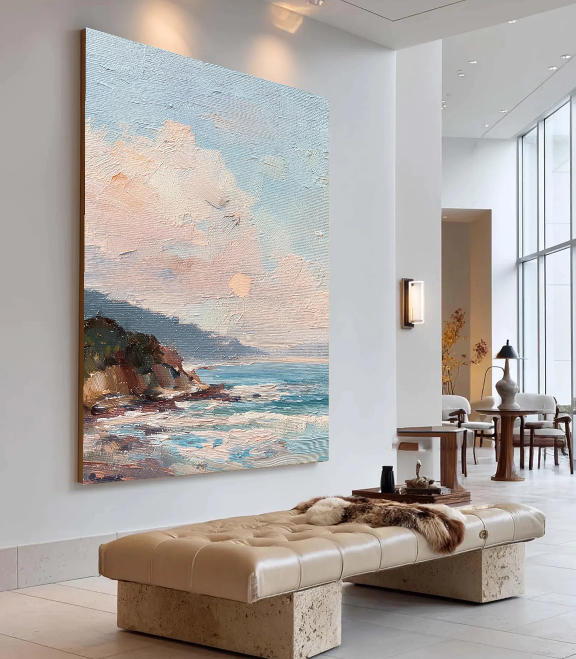 Sunset Coastal Landscape Oil Painting #SK648