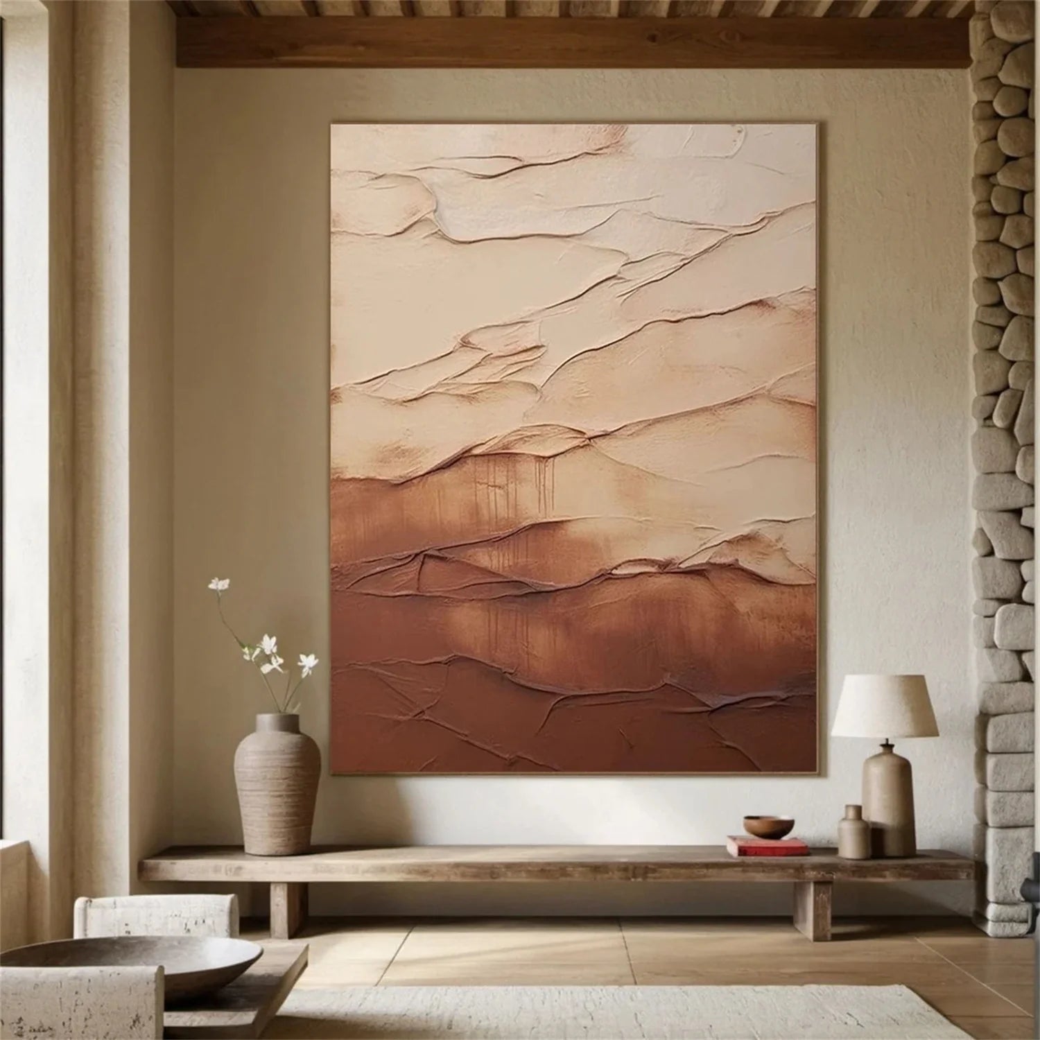 Minimalist Brown & Beige Art #MB029