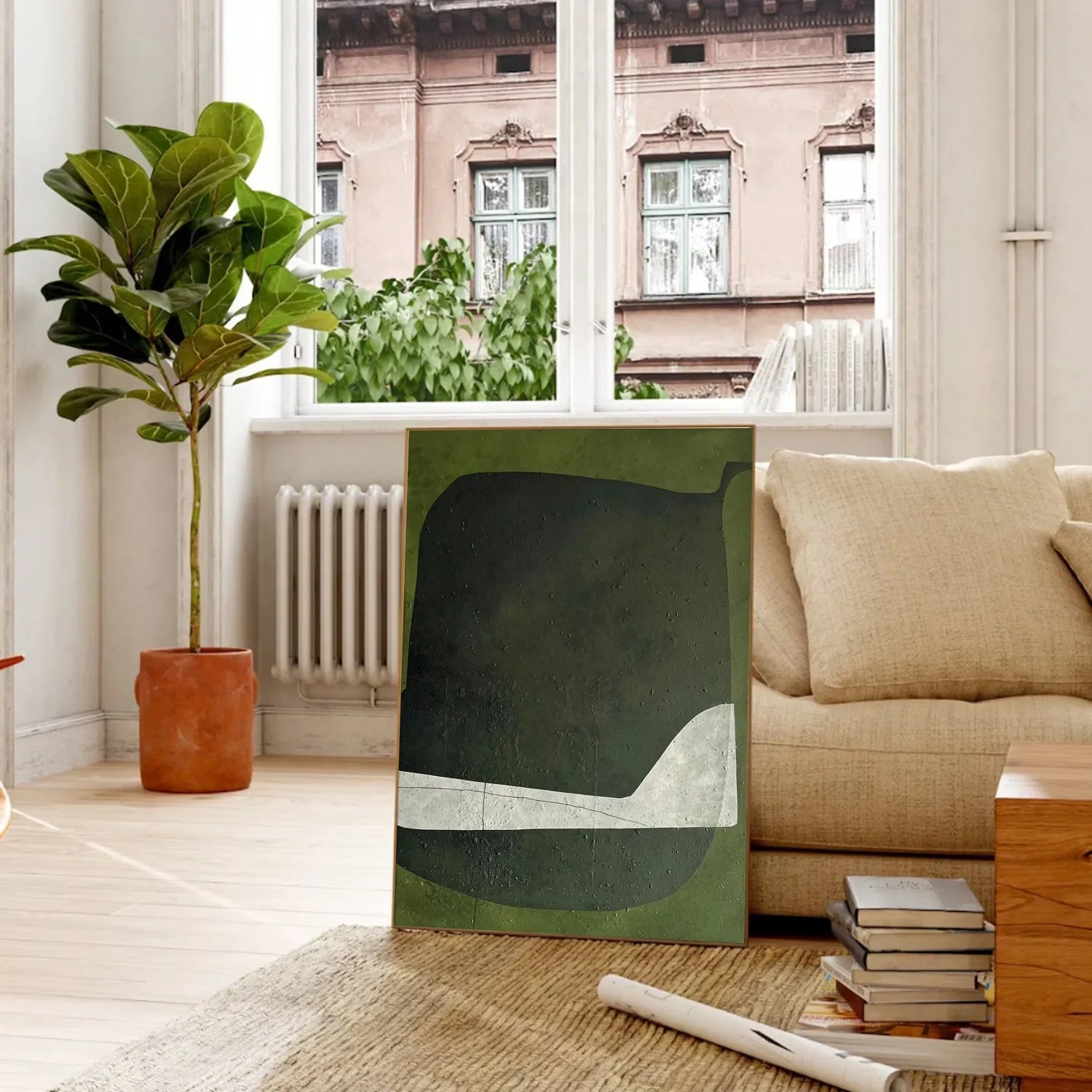Green Abstract Art Painting #WA663