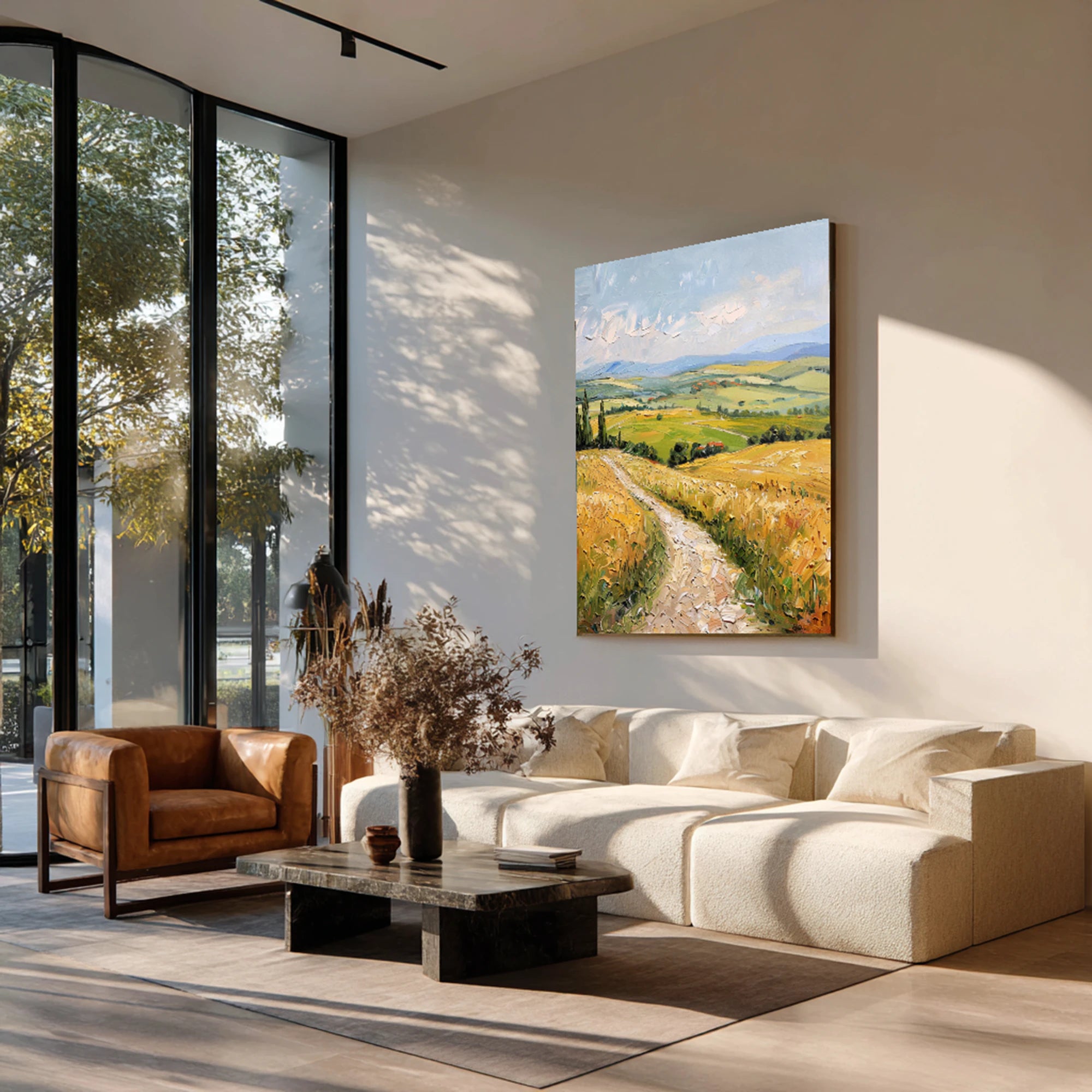 Hand-painted Wheat Field Wall Art #FJ633