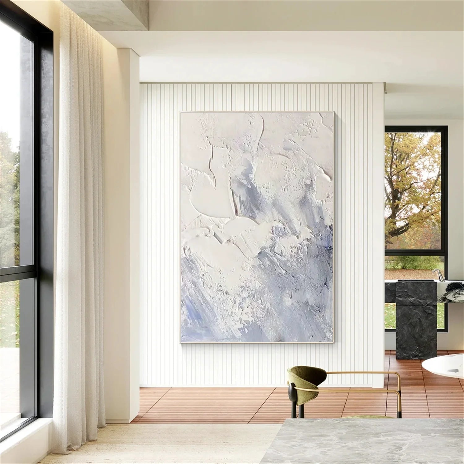 White Minimalistic Textured Art #MD240