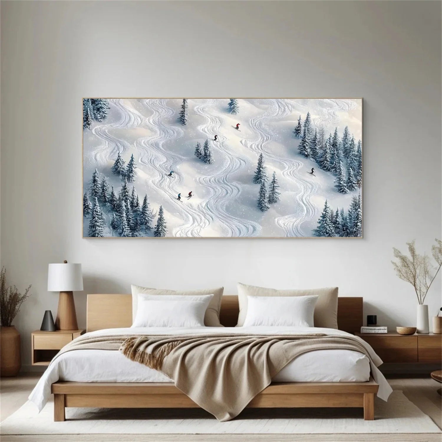 Skiing Sport_Textured Wall Art #AS044