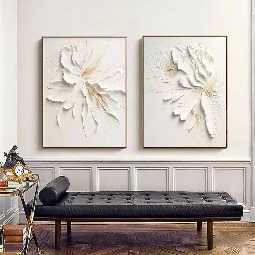 Flower & Tree Abstract Textured Wall Art Set of 2 #FT039