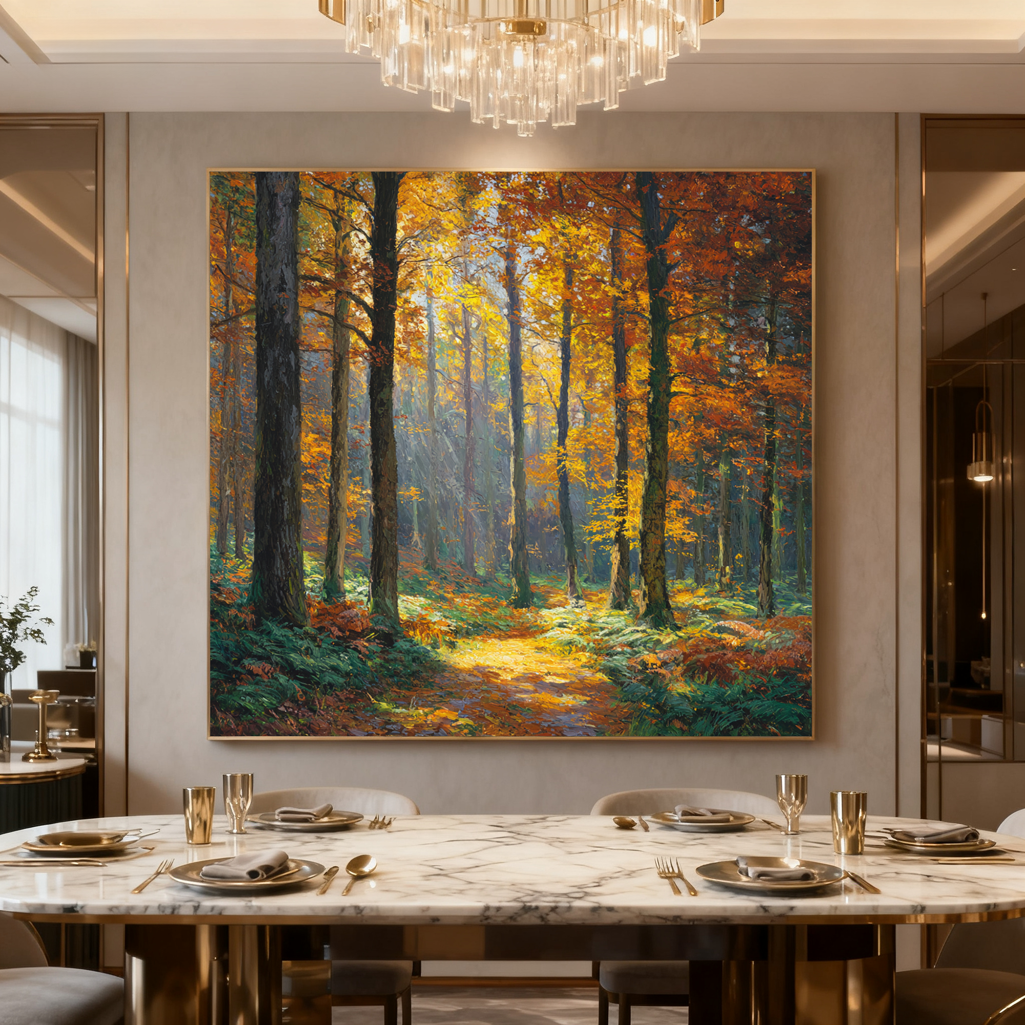 Golden Sunlight Landscape Wall Art #FT333