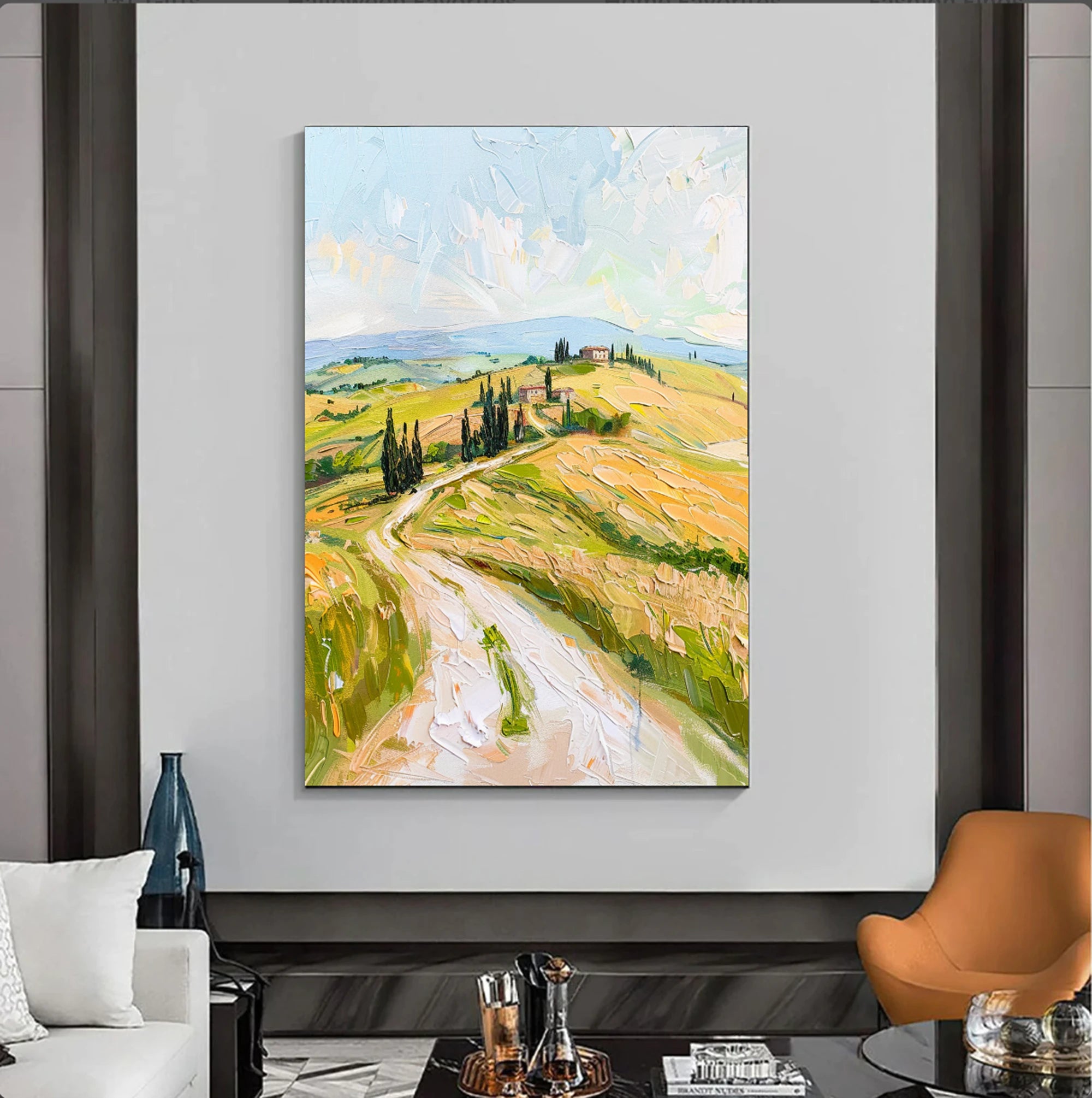 Tuscany Countryside Landscape Oil Painting #FJ599