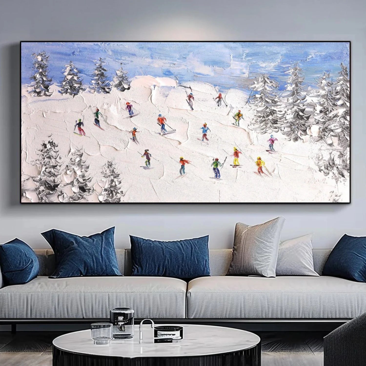 Skiing Sport_Textured Wall Art #AS050