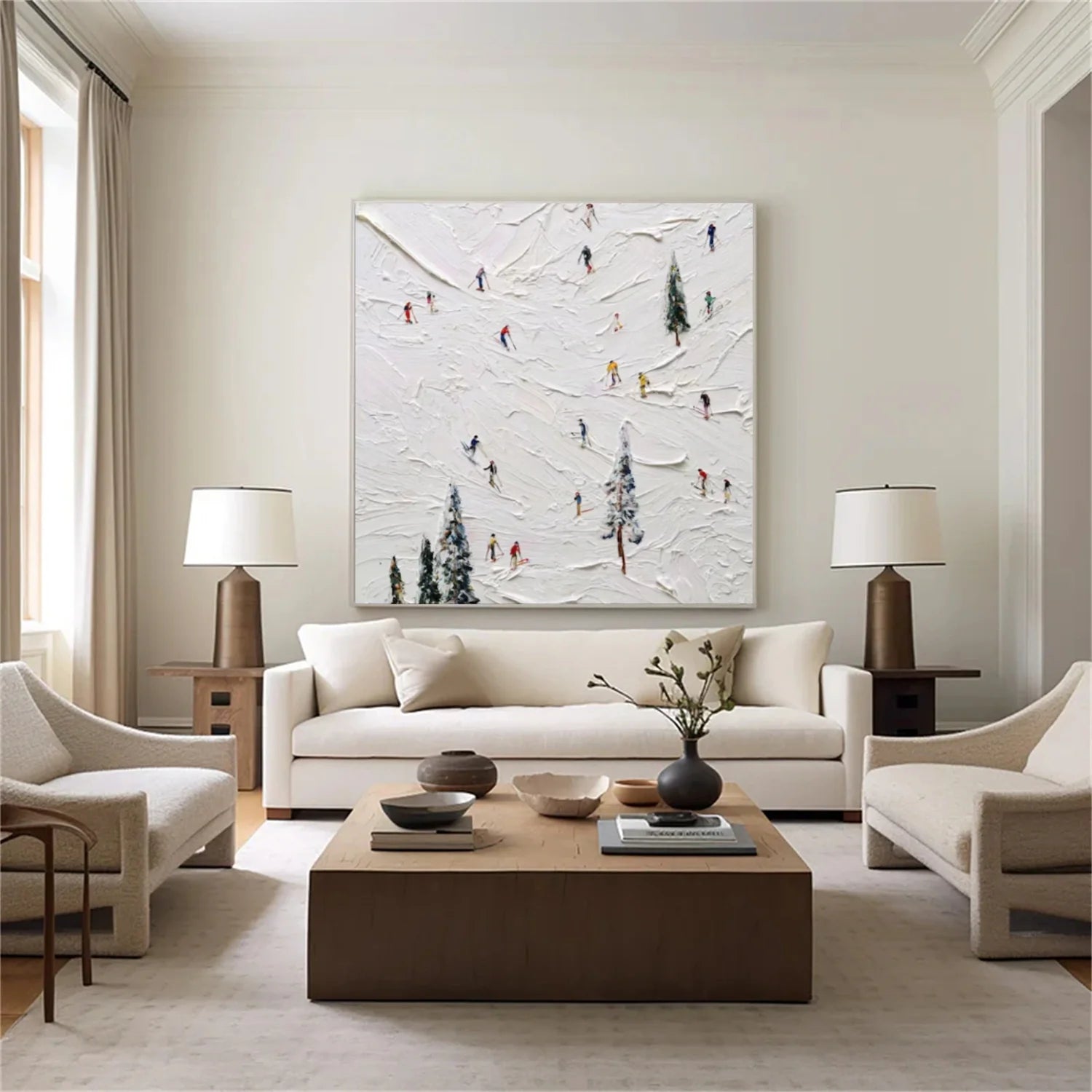 Skiing Sport Textured_Wall Art #AS038