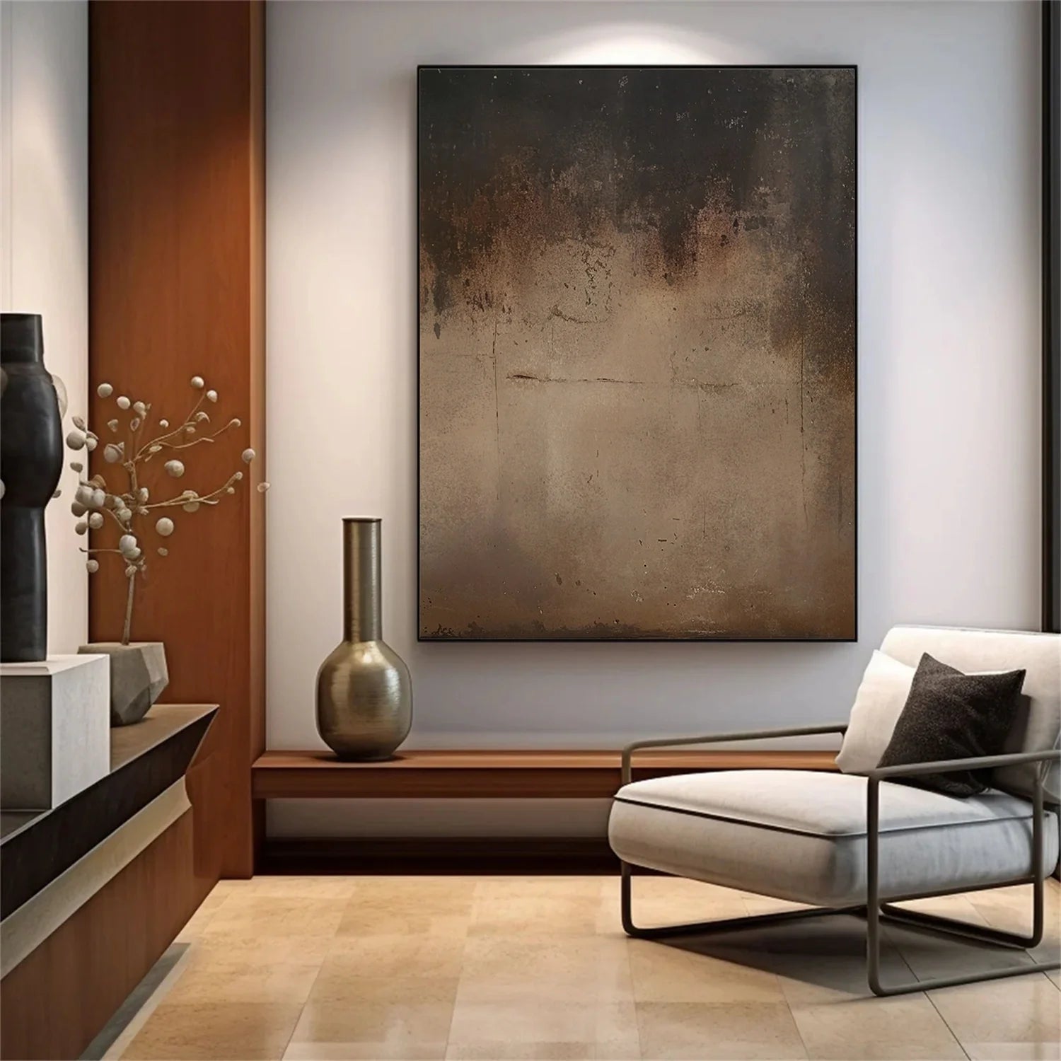 Beige and Brown Abstract Tranquility #WA518