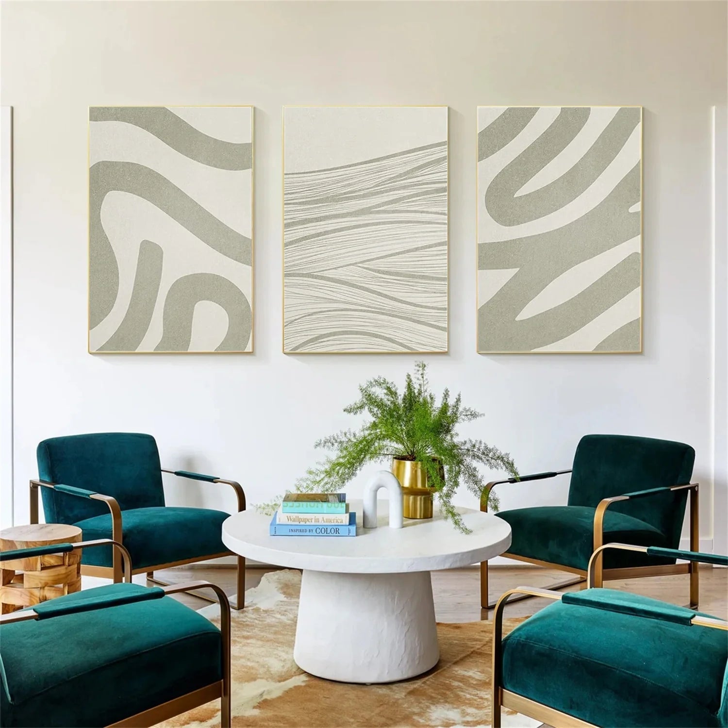 WABI SABI Abstract Tranquility Set of 3 #WA546