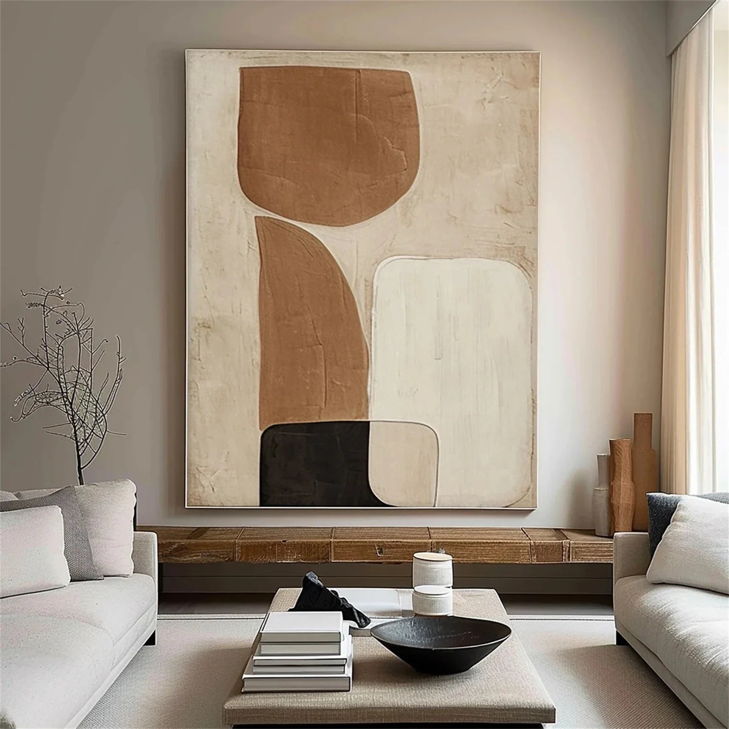 Minimalist Brown & Beige Art #MB015