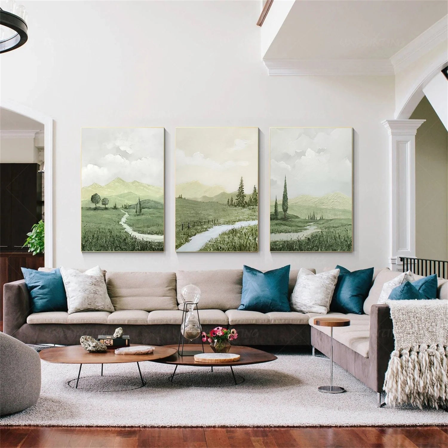 Flower & Tree Abstract Wall Art Set of 3 #FT140