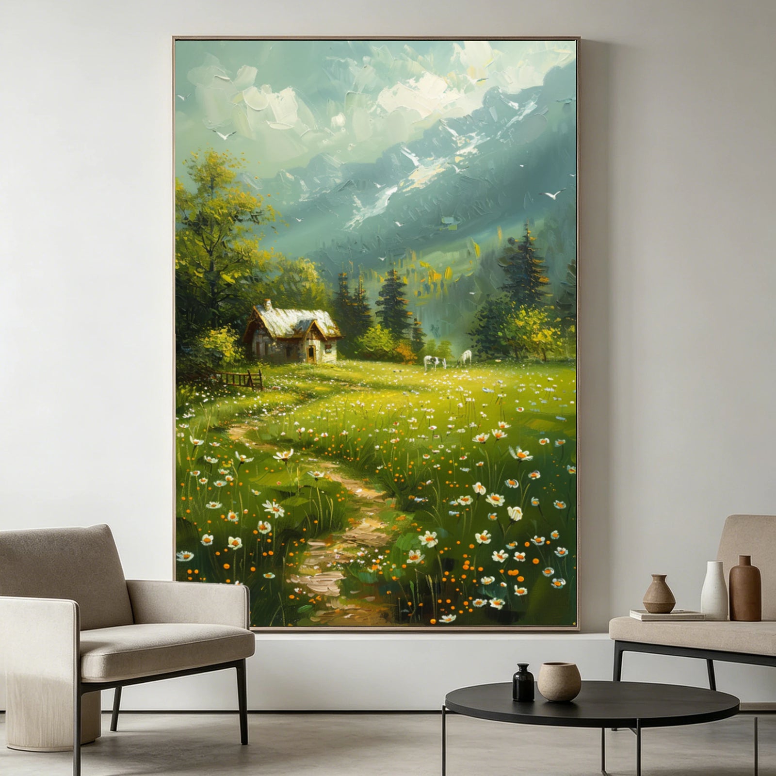 Serene Countryside Cabin Wall Art #FJ679