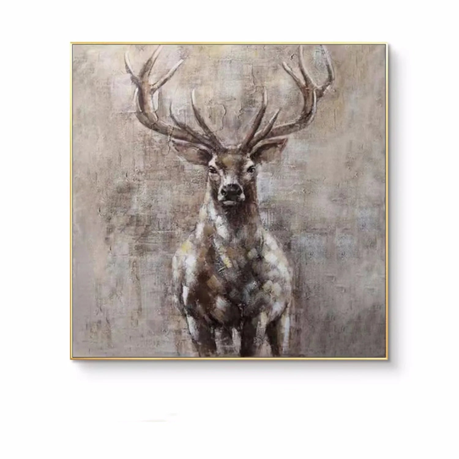 Beige and Brown Abstract Animal Wall Art #AM074