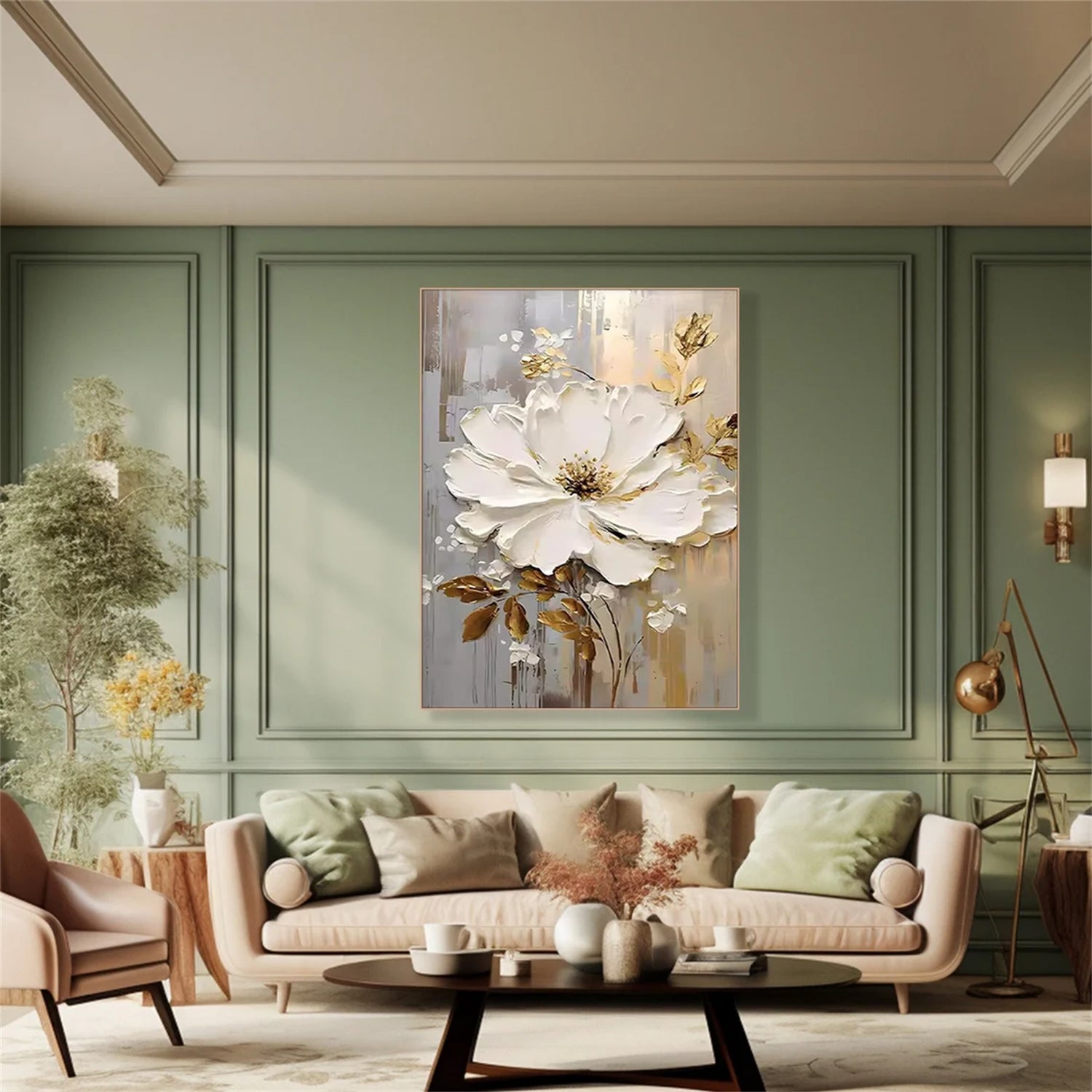 Flower & Tree Abstract Textured Wall Art #FT044