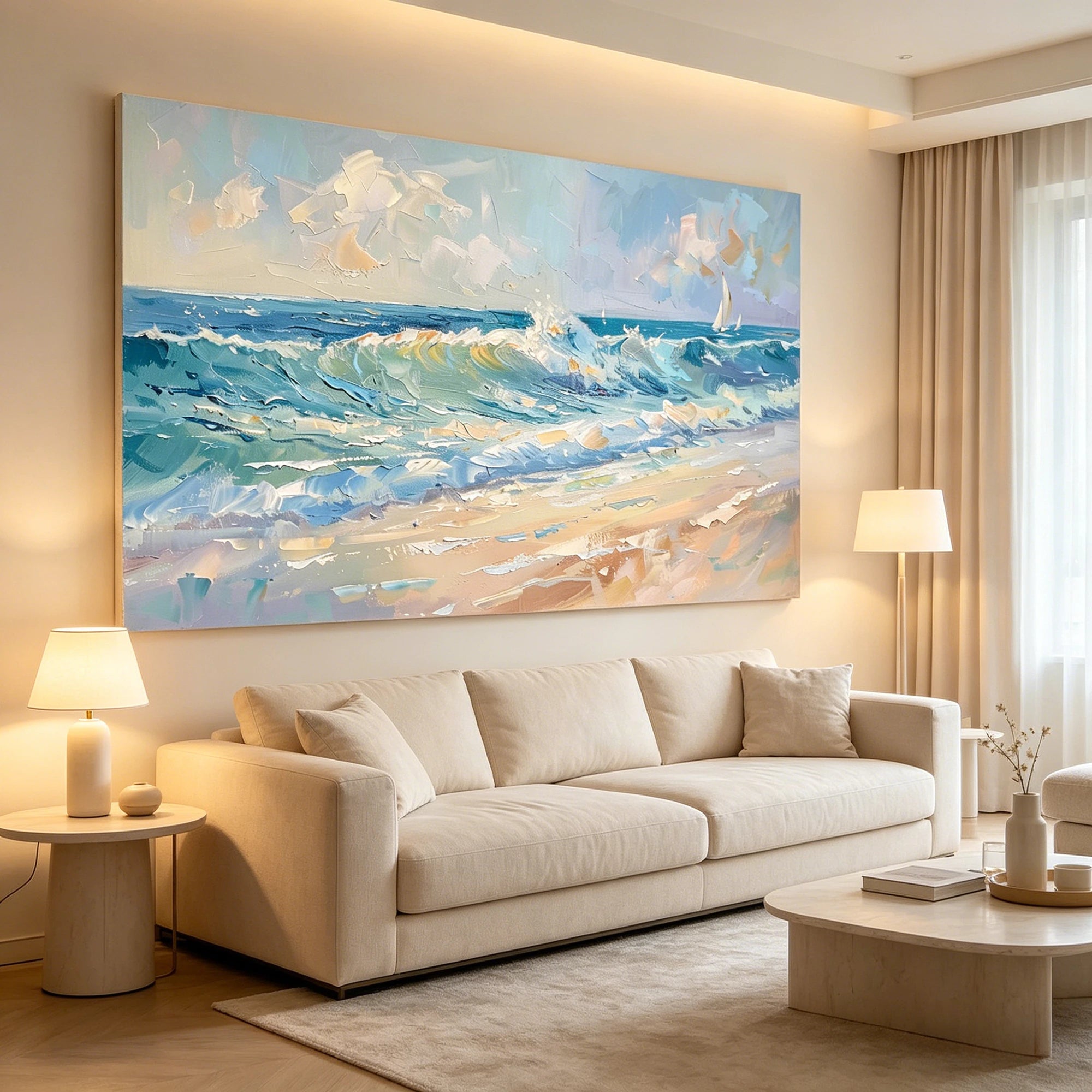Impressionist Ocean Wave Oil Painting #SK606
