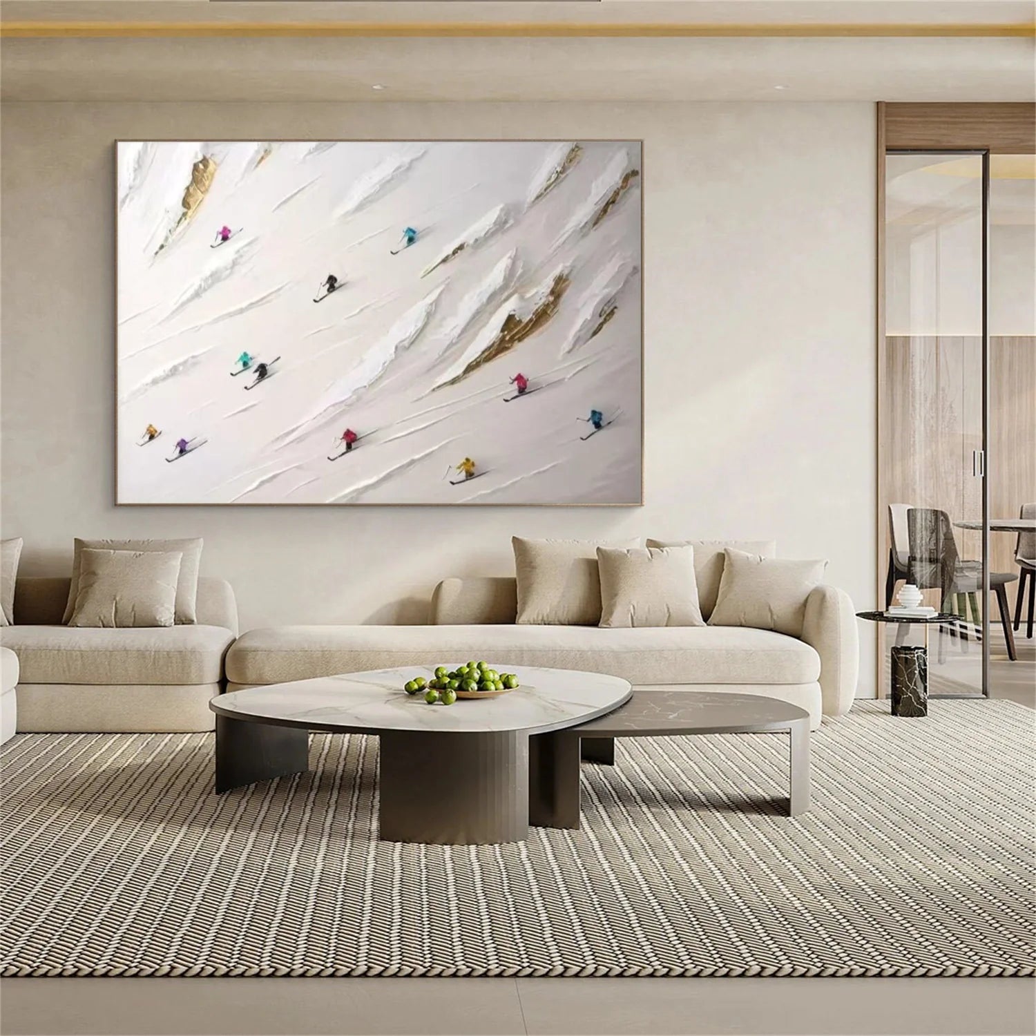 Skiing Sport_Textured Wall Art #AS036