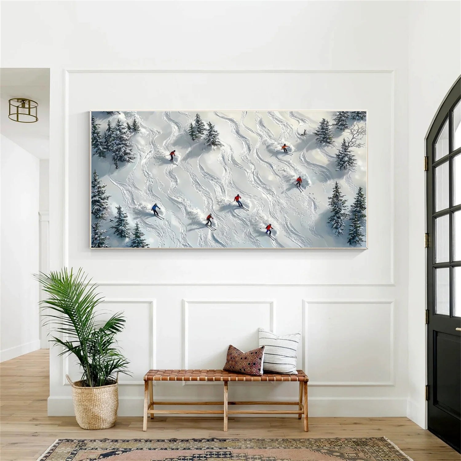 Skiing Sport_Textured Wall Art #AS043