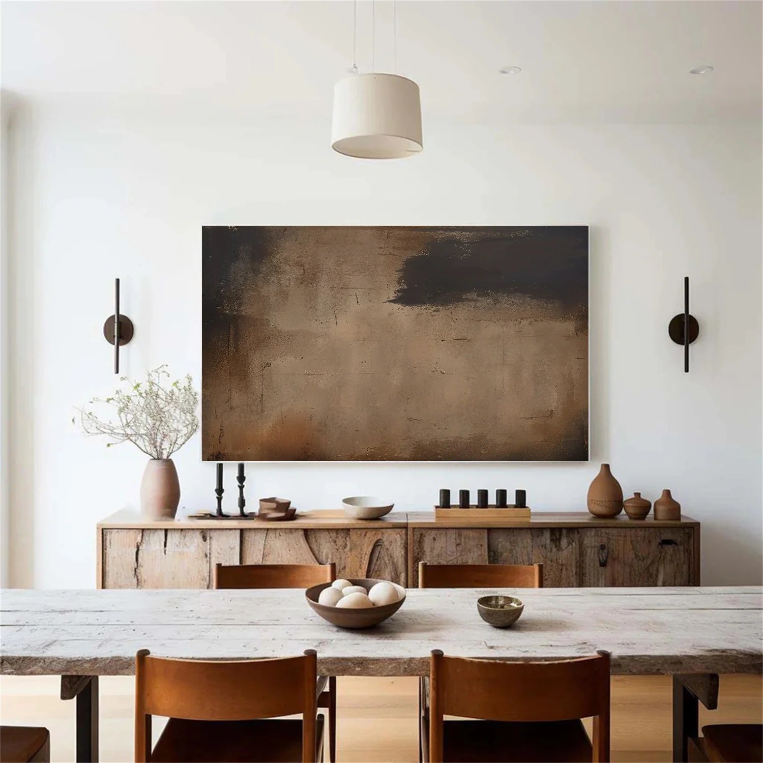 Beige and Brown Abstract Tranquility #WA523