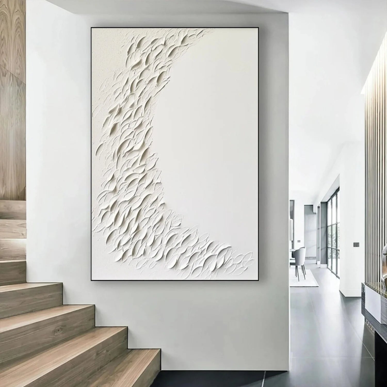 White Minimalistic Textured Art #MD212