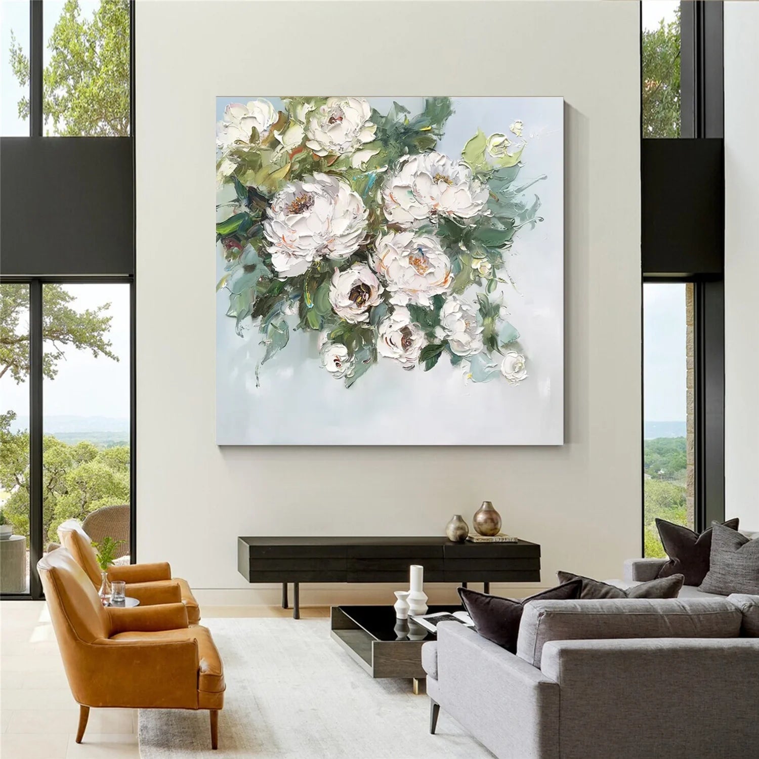 Flower & Tree Abstract_Textured Wall Art #FT126