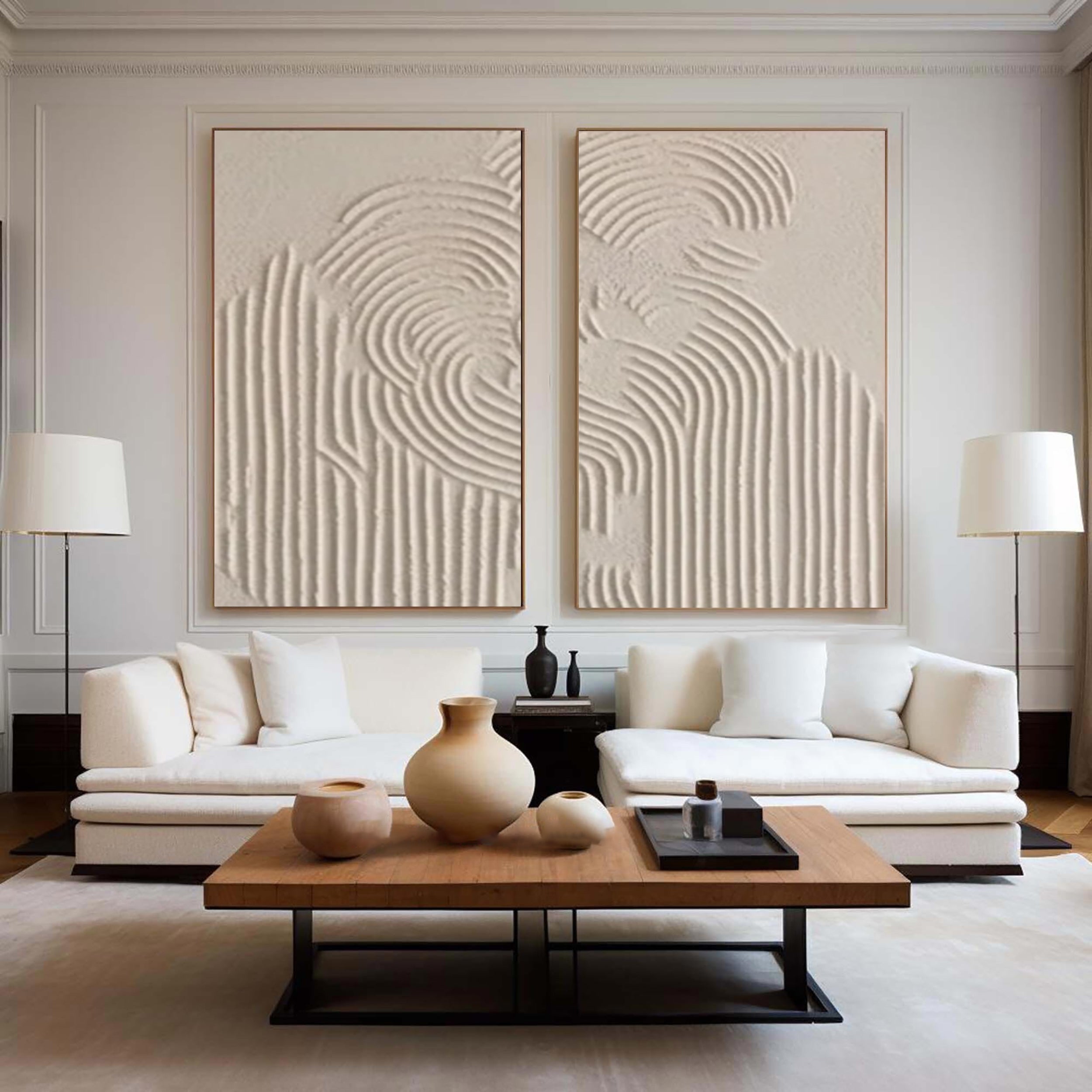 Minimalist Brown & Beige Art Set of 2 #MB003