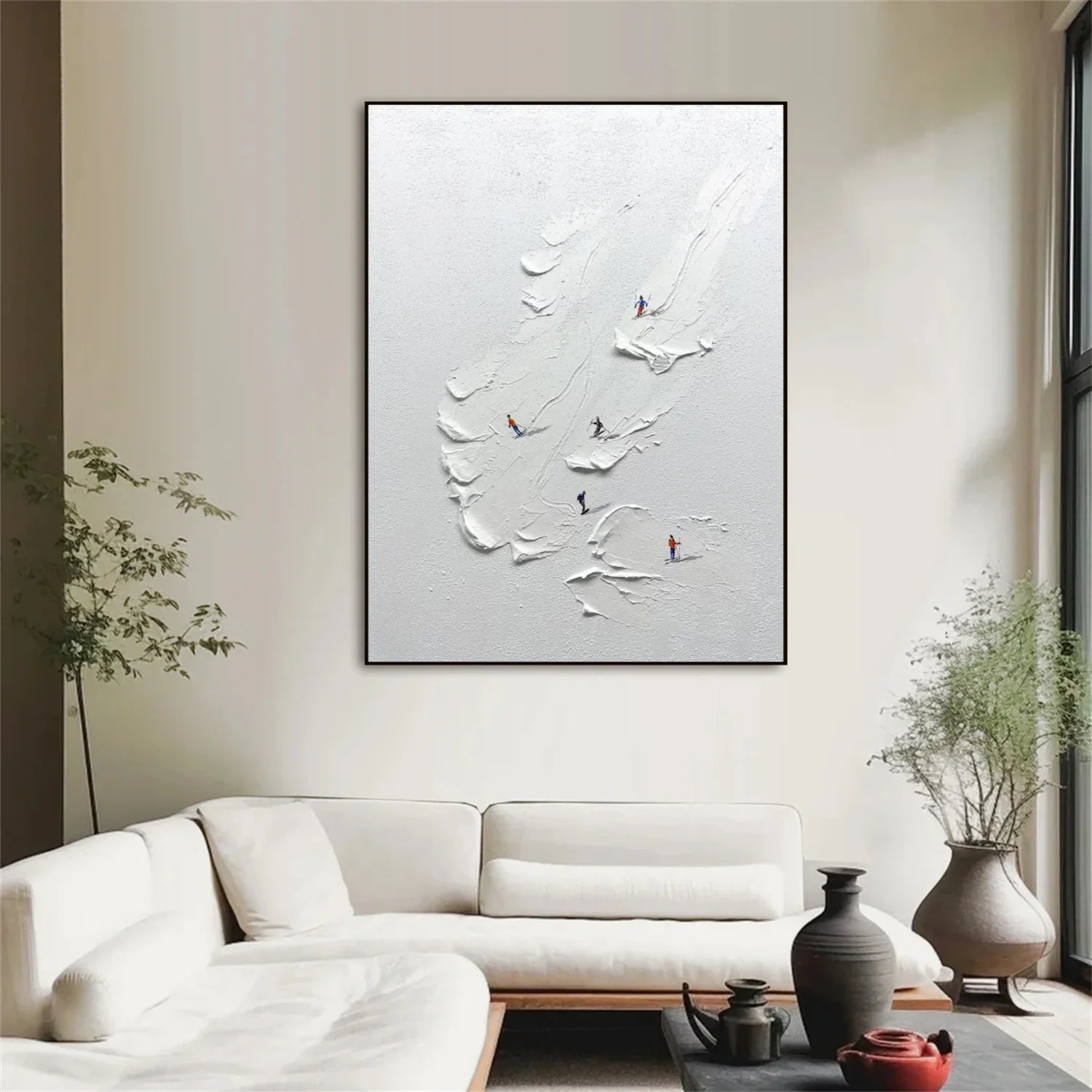 Skiing Sport Textured_Wall Art #AS057