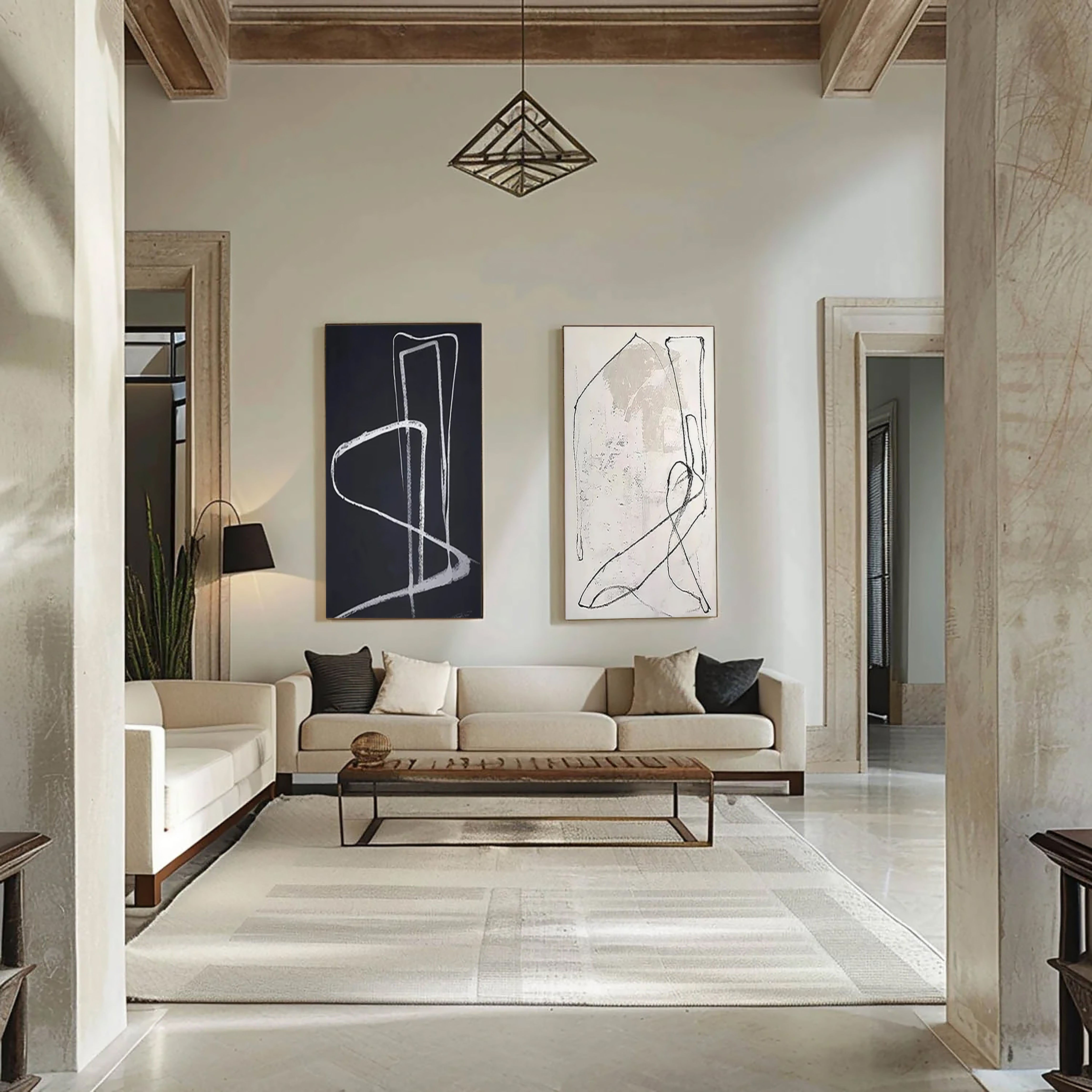 Custom Size Order Abstract Tranquility Set of 2 #WA250