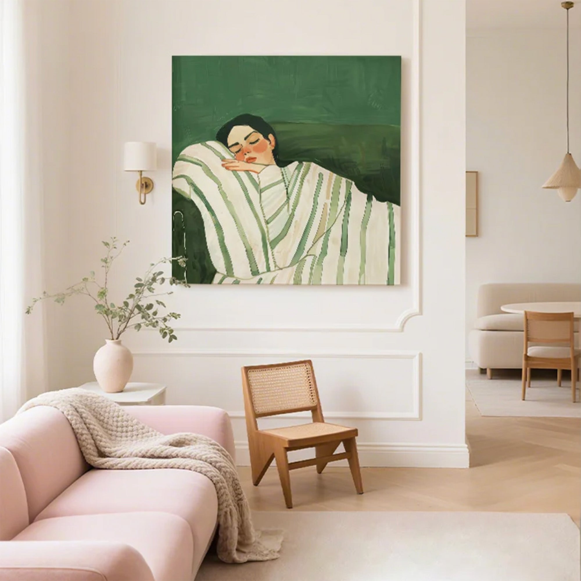 Soft Green Tone Minimalist Wall Decor #AB155