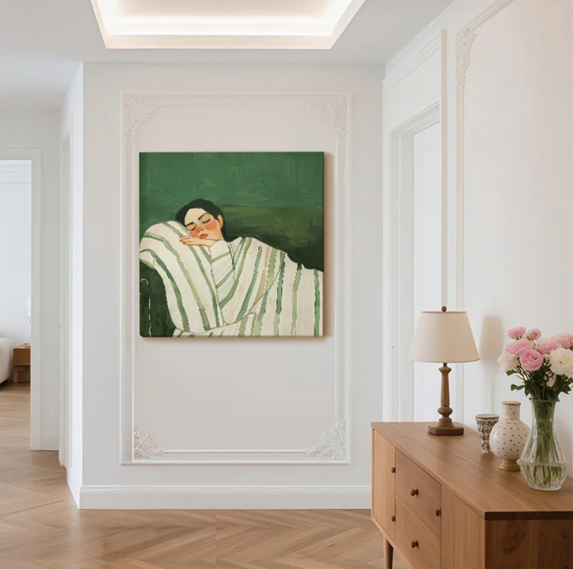 Soft Green Tone Minimalist Wall Decor #AB155