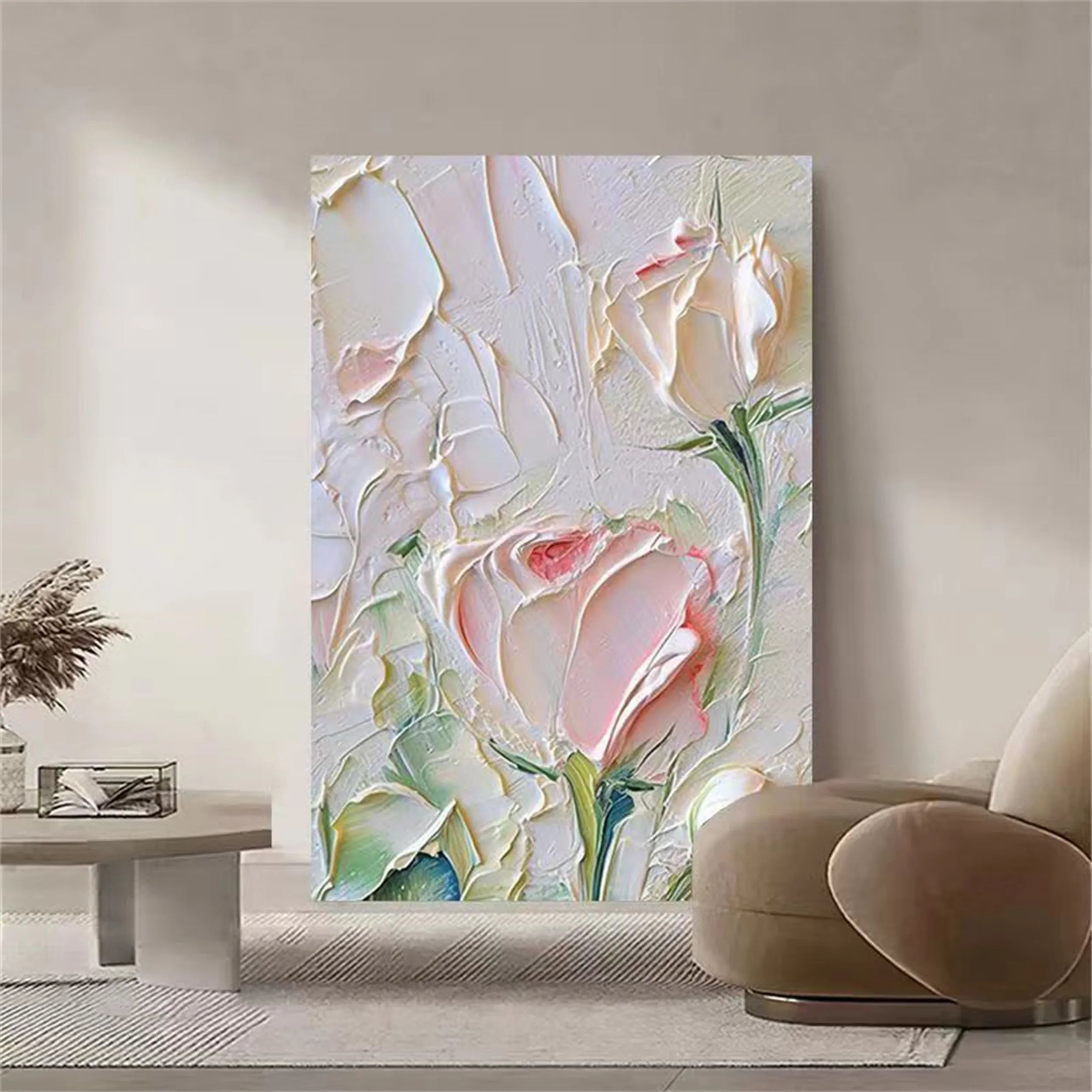 Colorful Flower & Tree Abstract Textured Wall Art #FT025