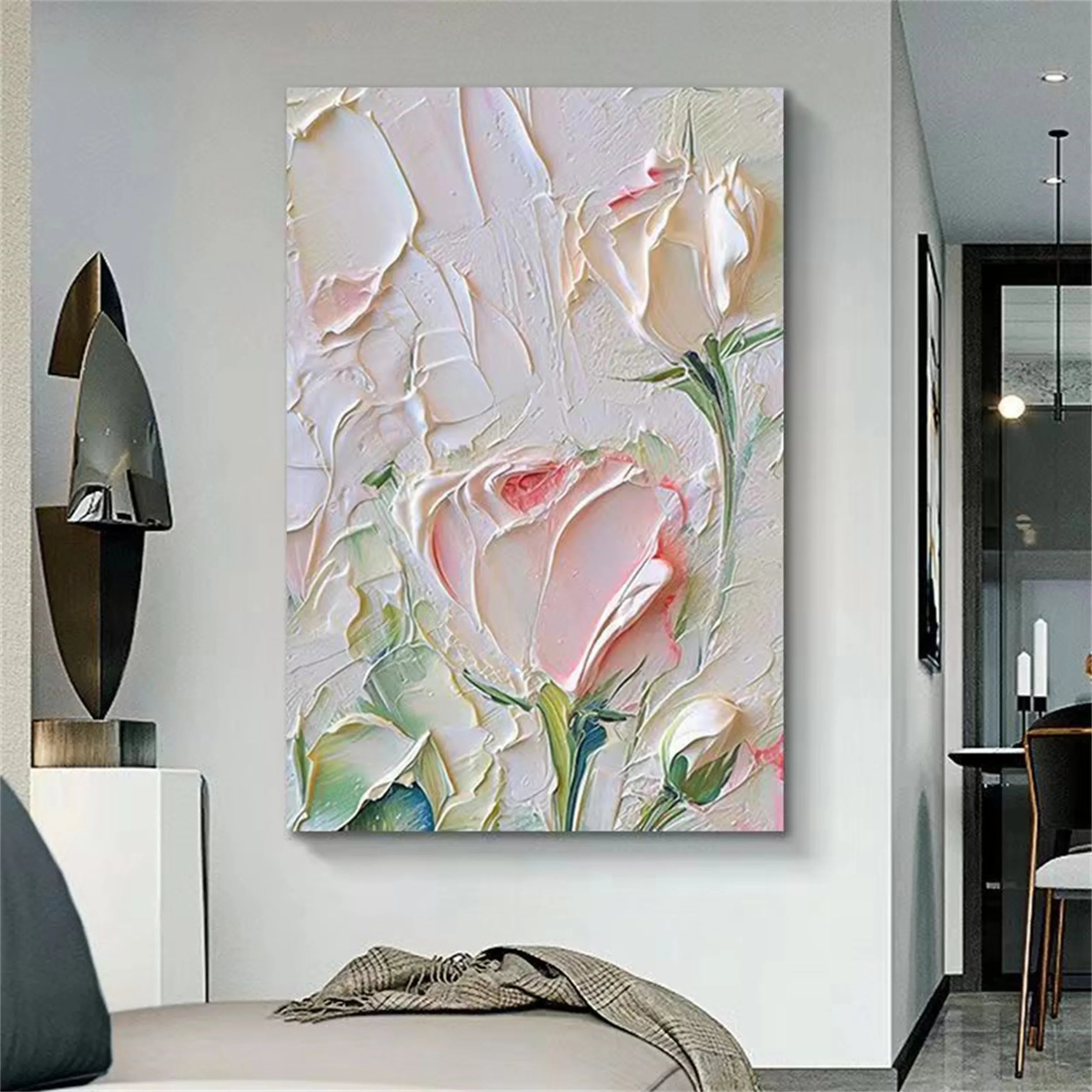 Colorful Flower & Tree Abstract Textured Wall Art #FT025