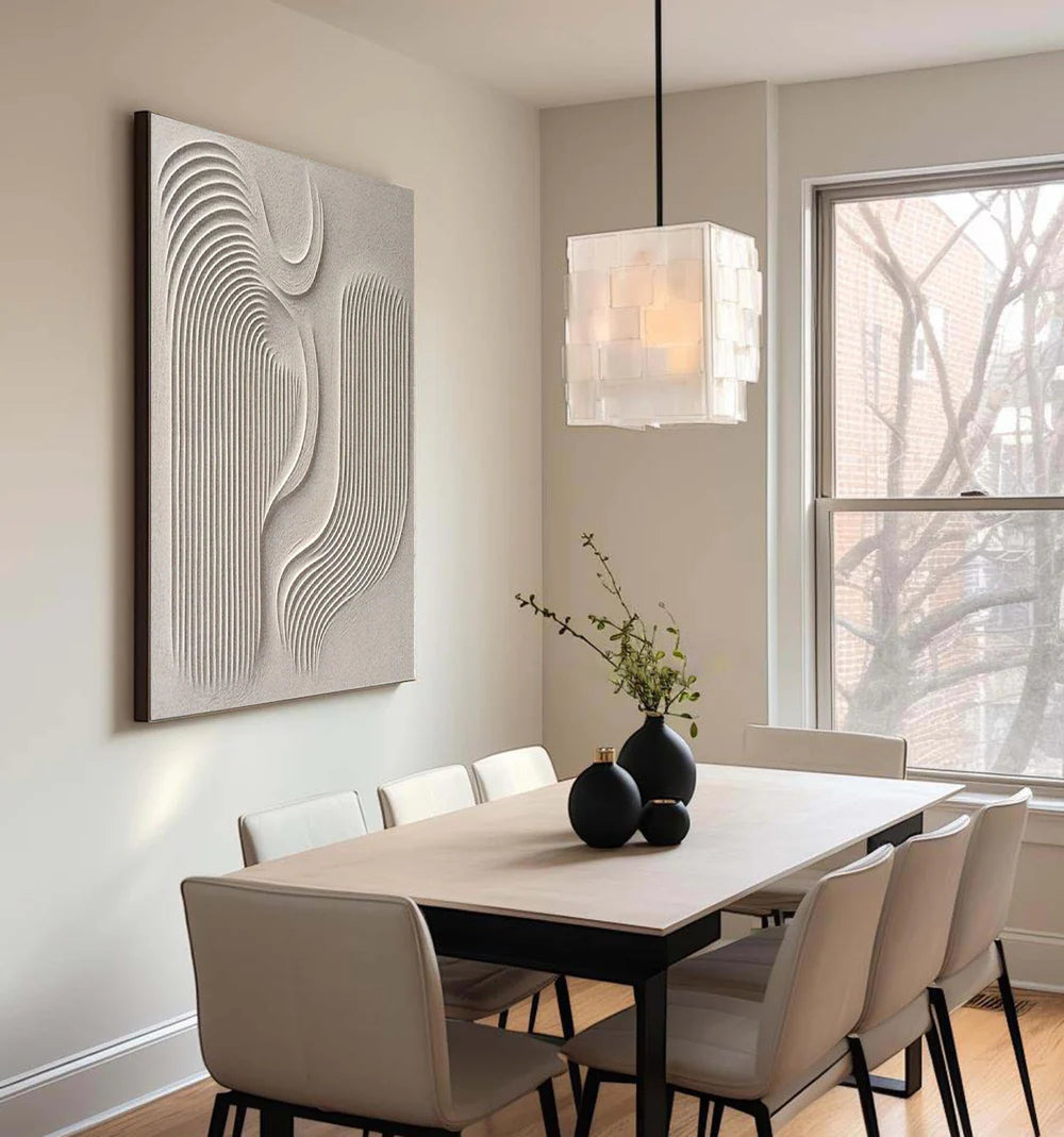 Hand-painted 3D Textured Abstract Line Wall Art #MD231