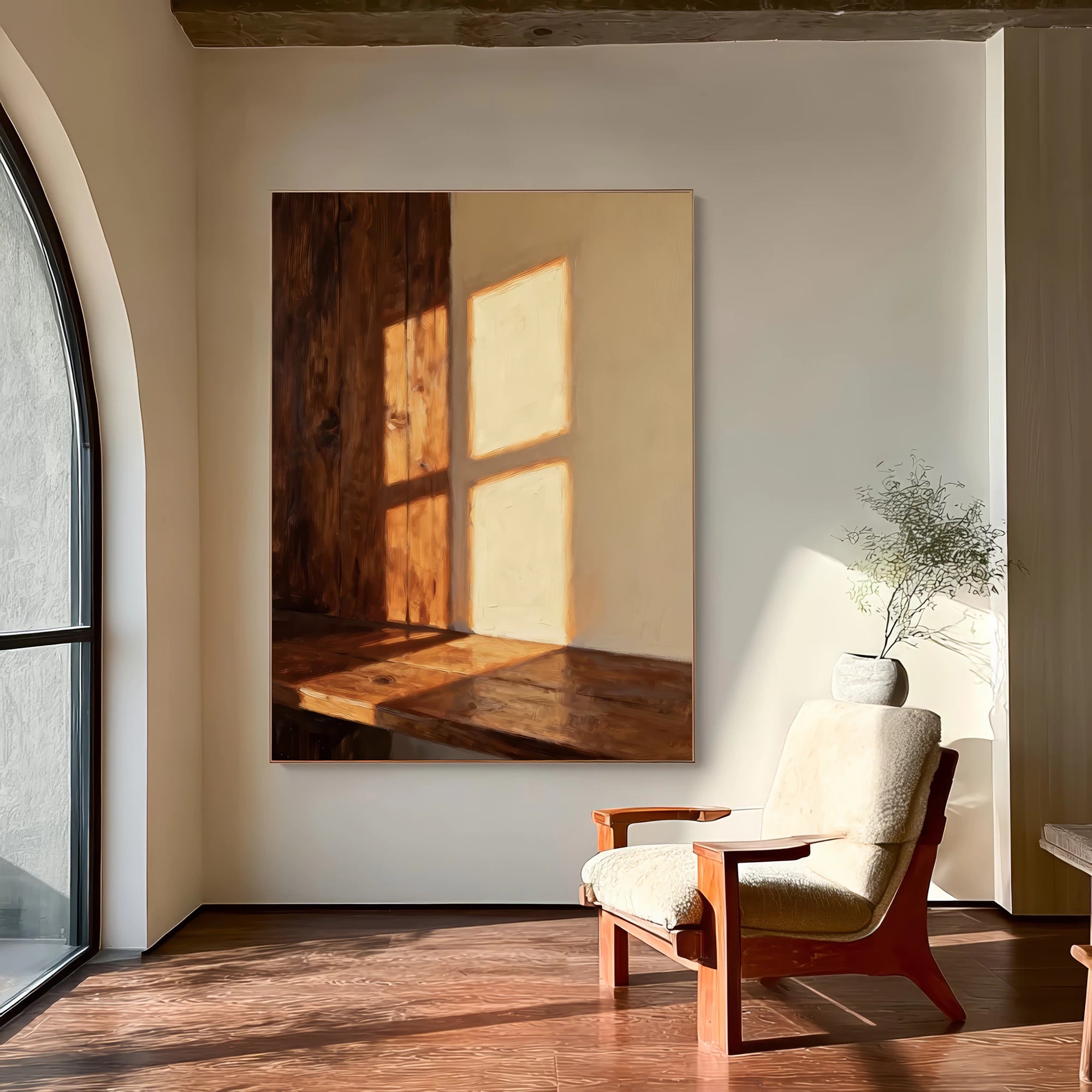 Hand-Painted Sunlight Window Shadow Oil Painting #MZ213