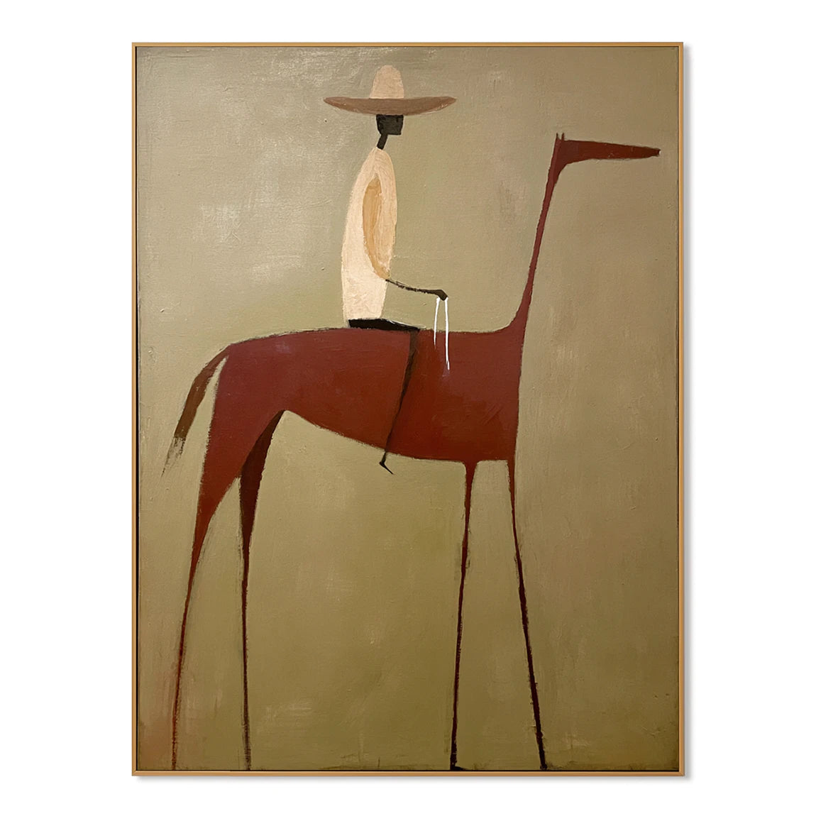 Abstract Horse Rider Oil Painting, Minimalist Wall Art #AB150