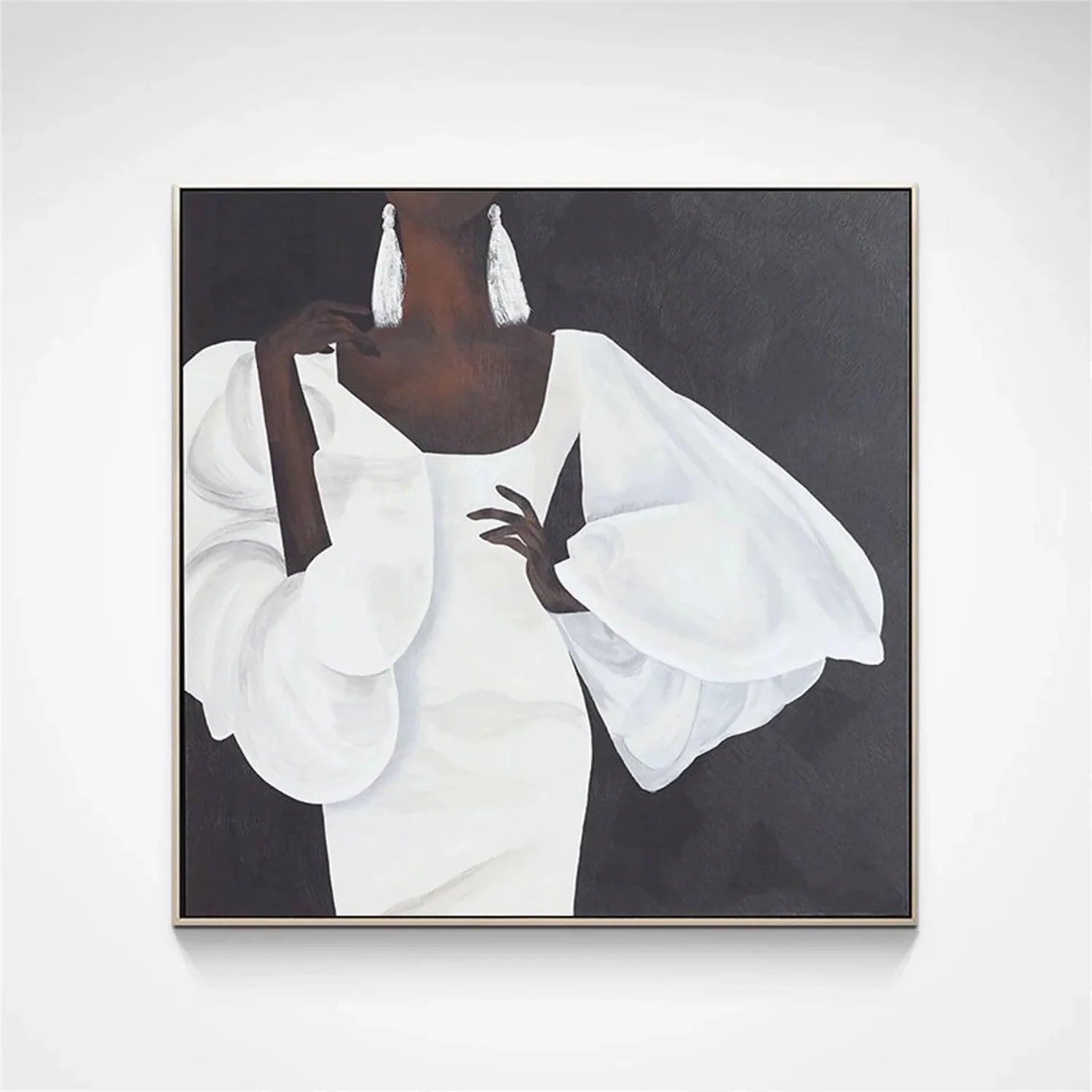 Abstract Portrait Black and White Painting #AB016