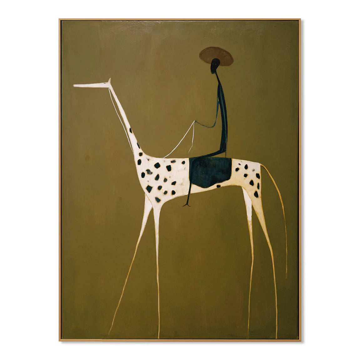 Abstract Rider & Spotted Horse Oil Painting #AB152