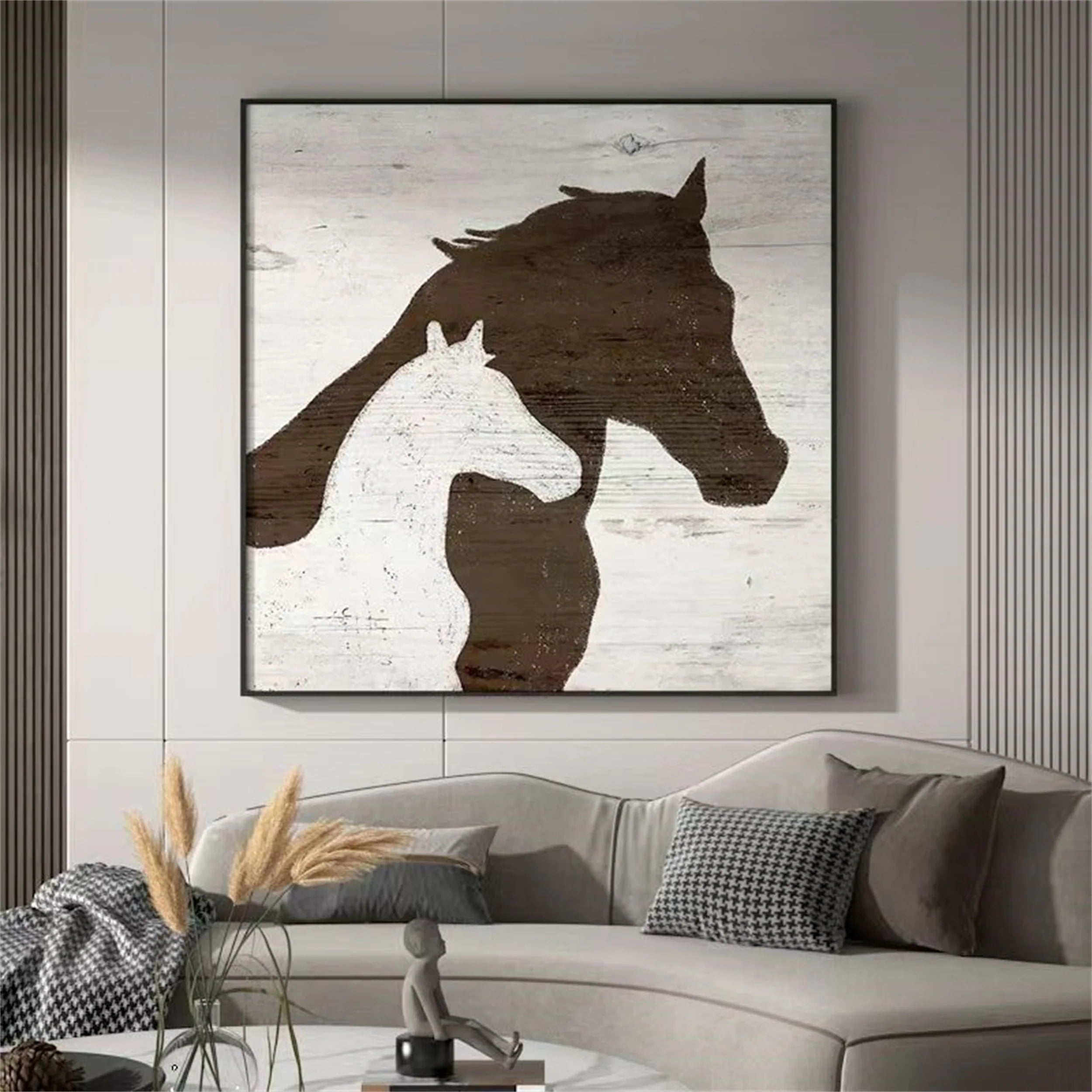 White Horse Abstract Animal Wall Art #AM028